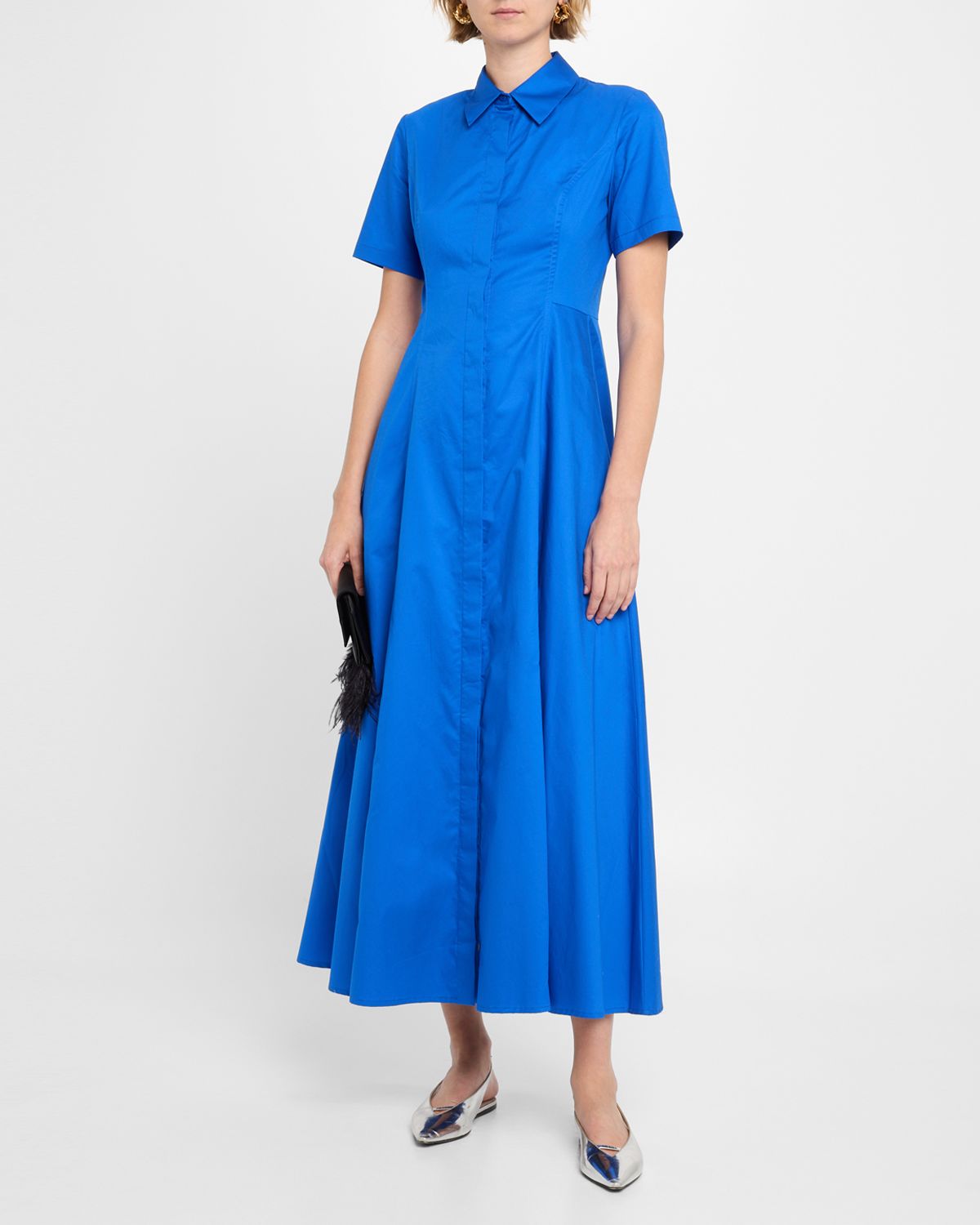 Evi Grintela Nicole Side-Slit Cotton Maxi Shirtdress