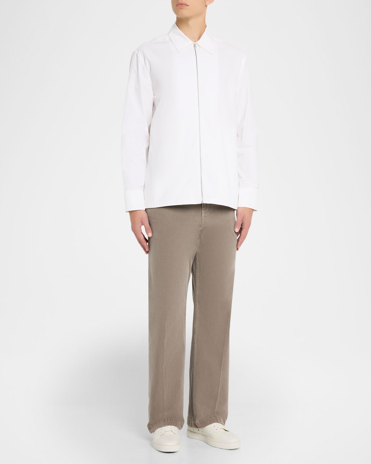 Ferragamo Men 's Cotton Drill Flat-Front Utility Trousers