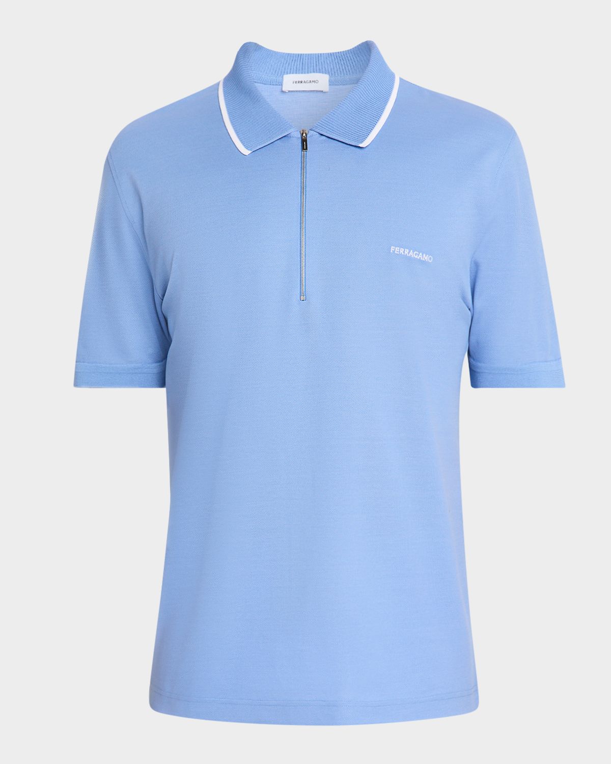 Ferragamo Men 's Cotton Pique Quarter-Zip Polo Shirt