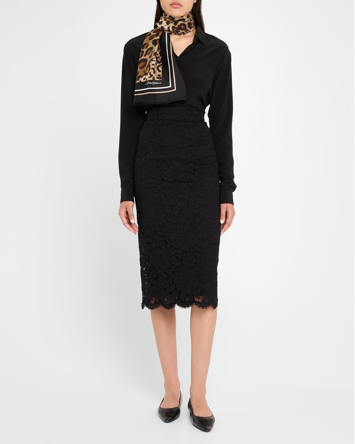 Dolce & Gabbana Leopard-Print Silk Twill Foulard Scarf