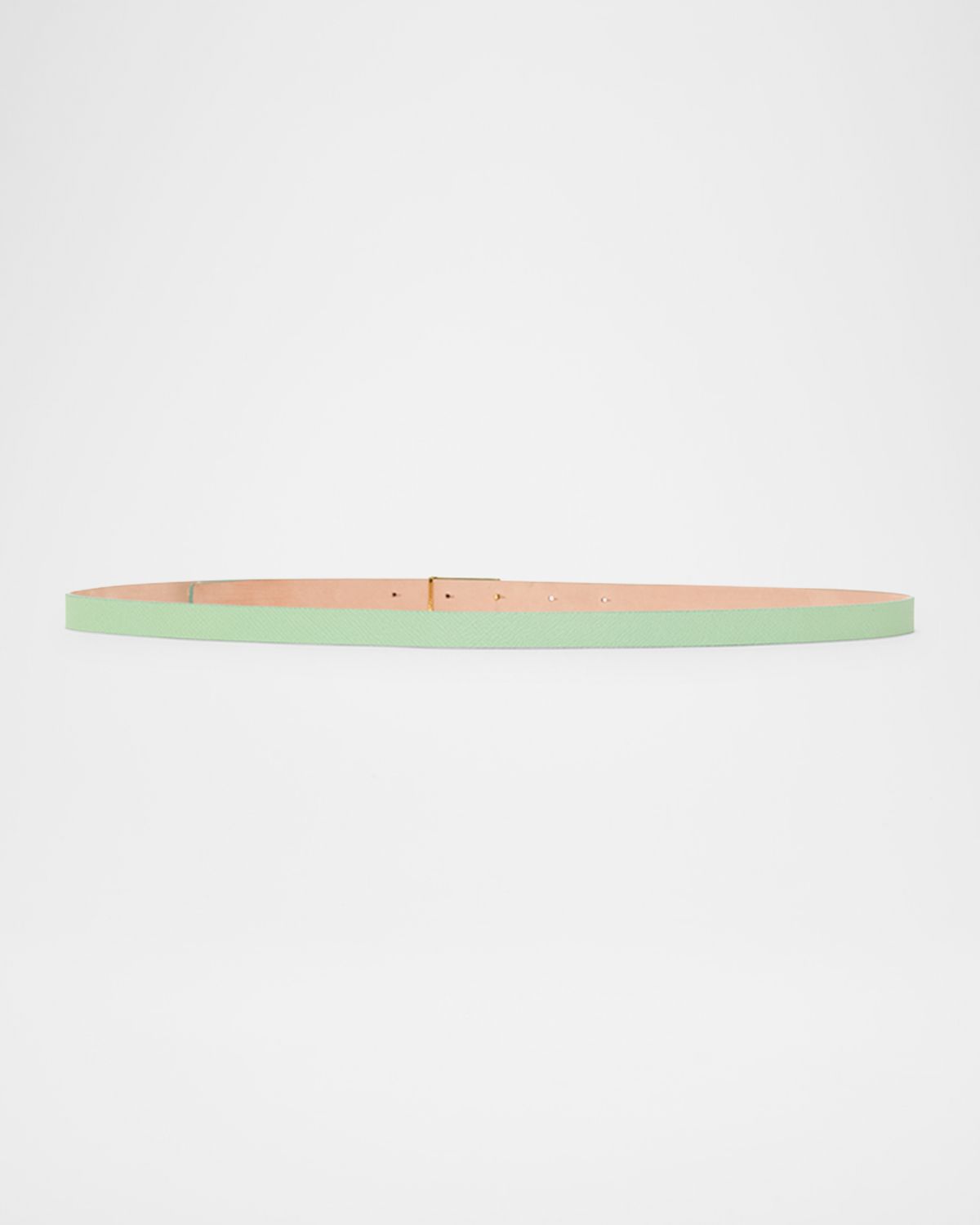 Victoria Beckham Gold-Plated B-Logo Skinny Leather Belt