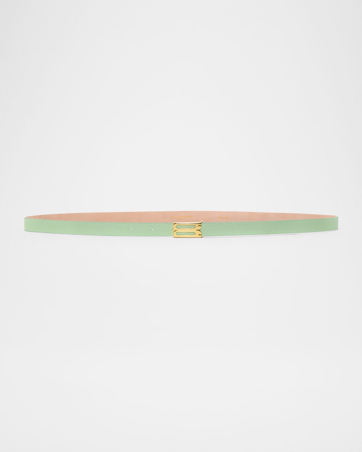 Victoria Beckham Gold-Plated B-Logo Skinny Leather Belt