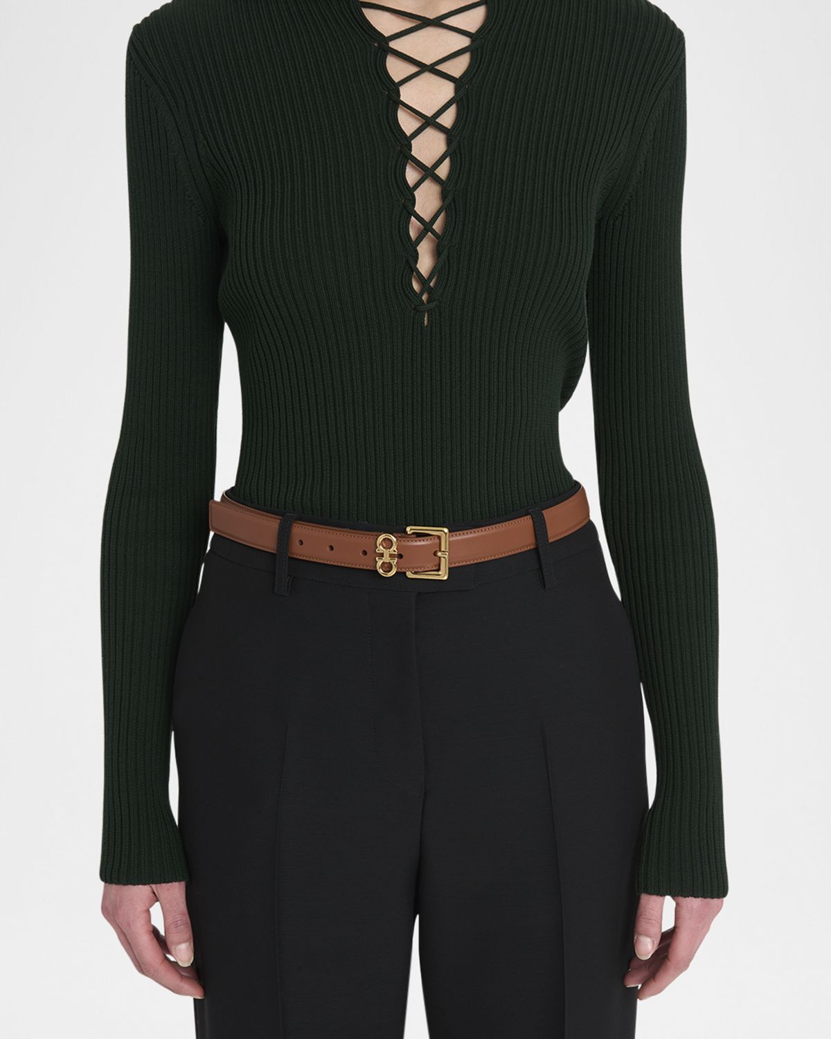 Ferragamo Gancini Calfskin Leather Belt