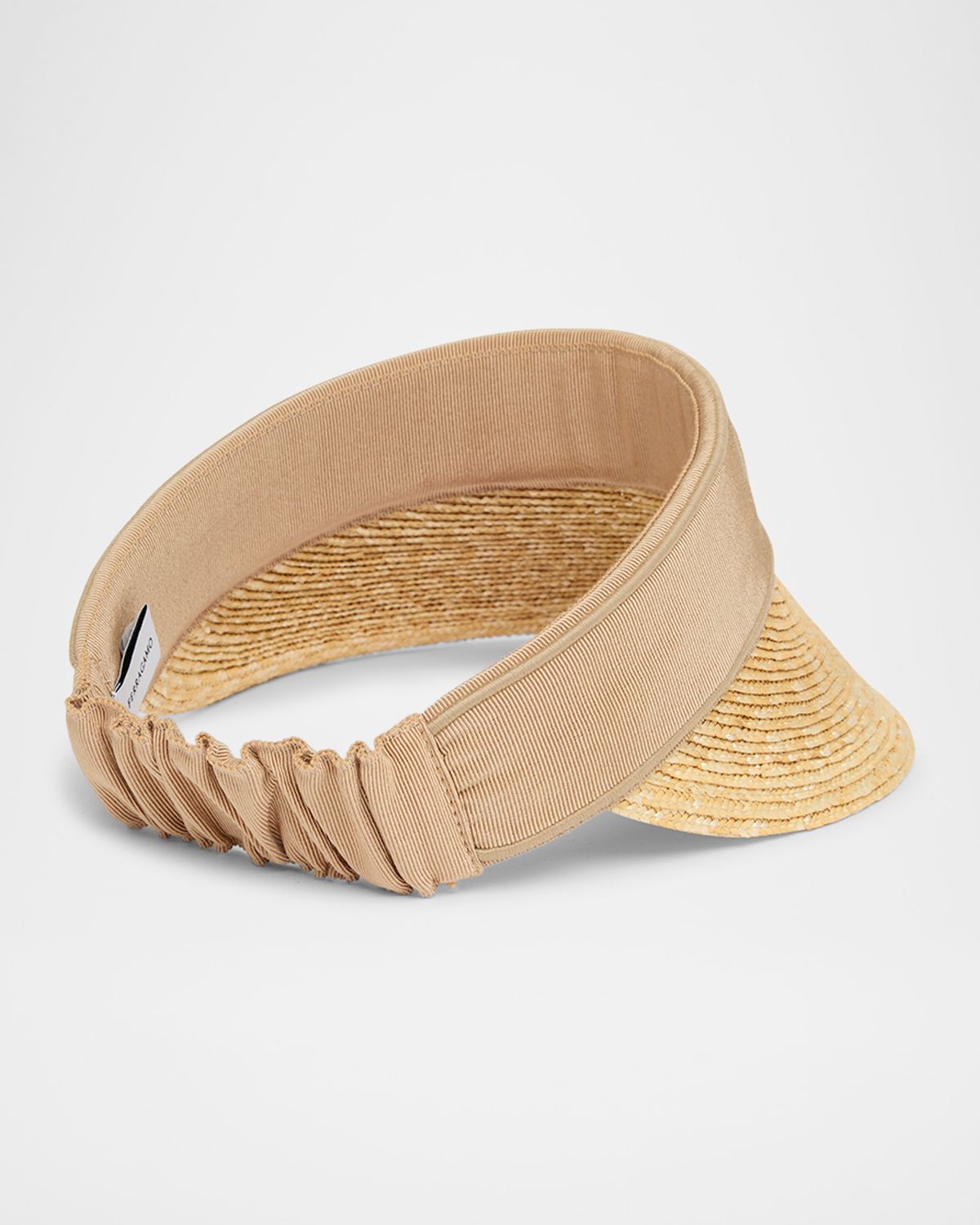 Ferragamo Logo-Band Straw Visor