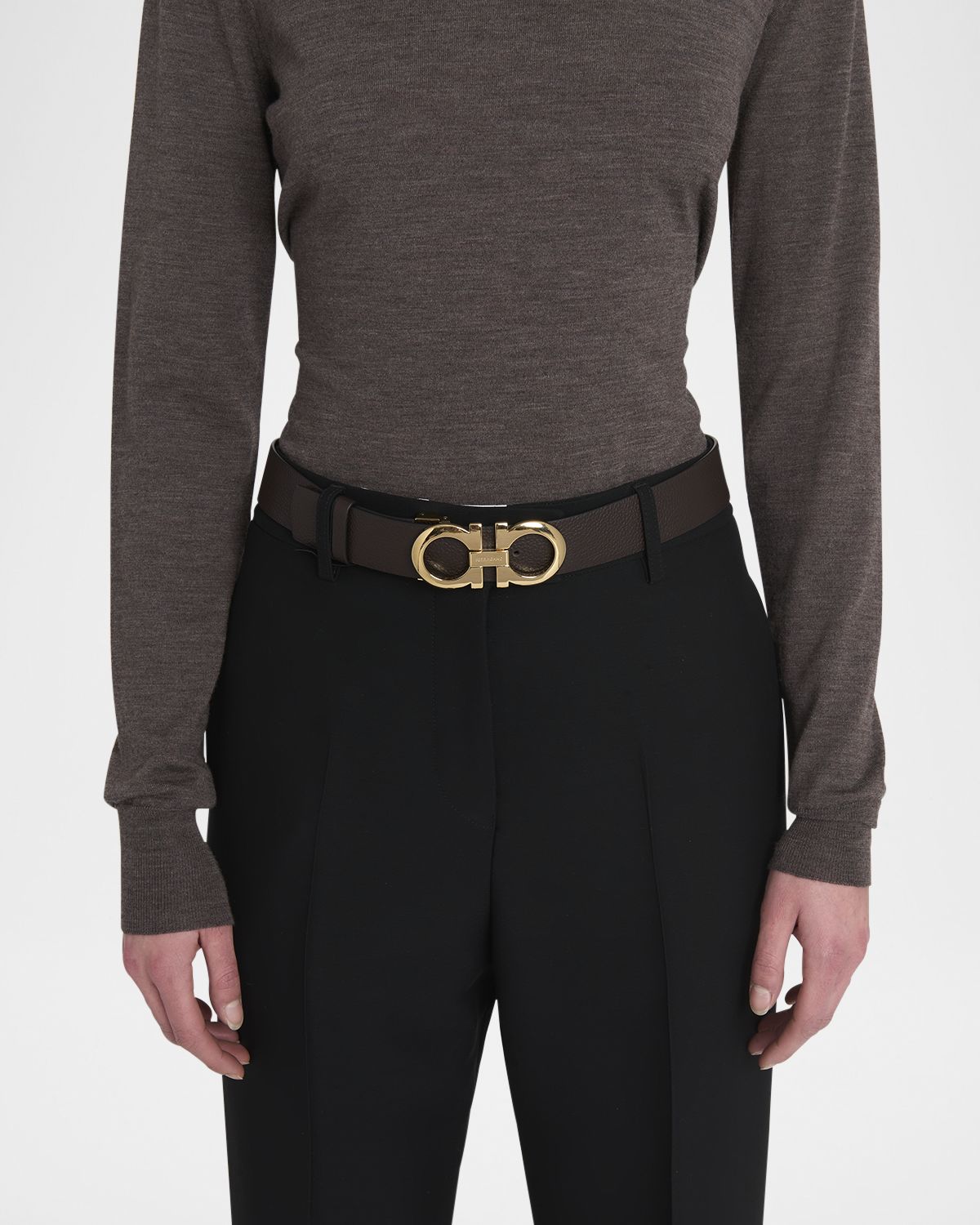 Ferragamo Donna Reversible Calf Leather Belt