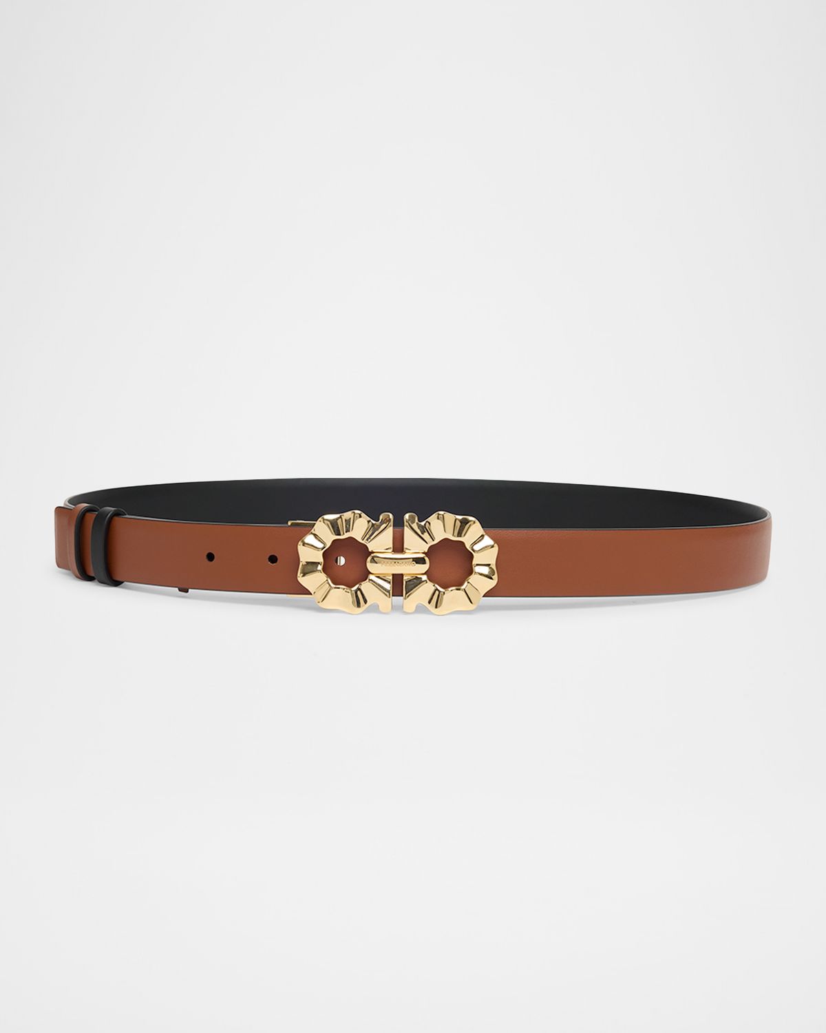 Ferragamo Donna Gancini Smooth Calfskin Leather Belt