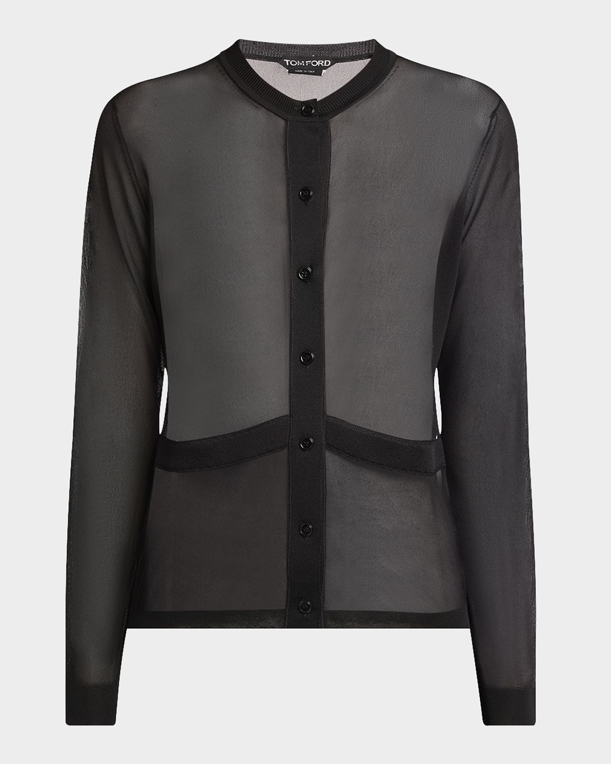 TOM FORD Engineer Stripe Sheer Knit Top