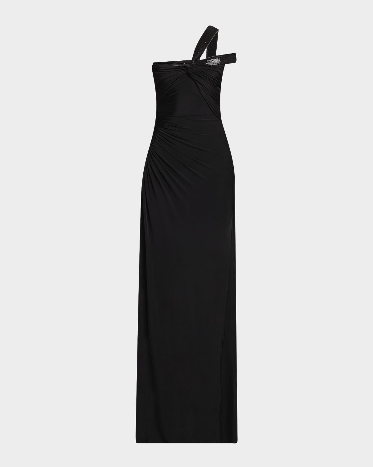 TOM FORD Sequin Twisted One-Shoulder Jersey Slit Gown