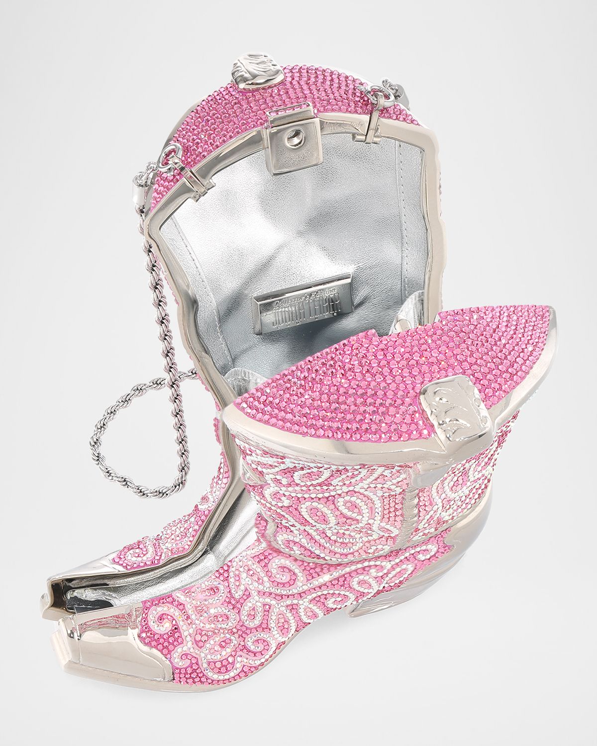 Judith Leiber Couture Crystal Cowboy Boot Clutch Bag