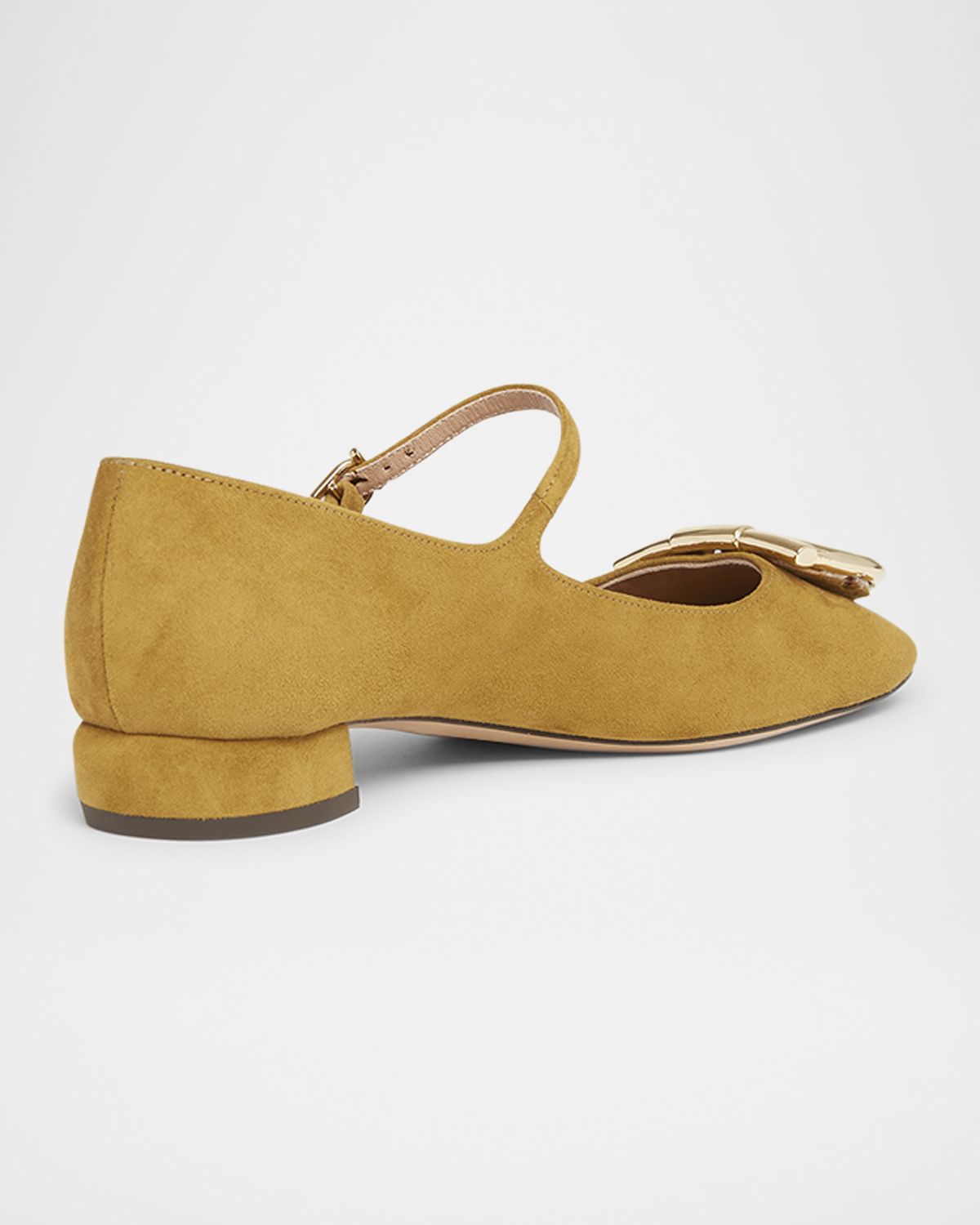 Ferragamo Marry Suede Gancini Ballerina Flats