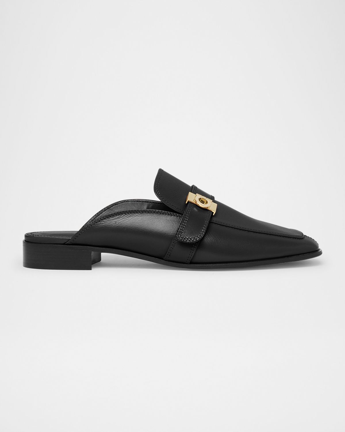 Ferragamo Mavira Leather Gancini Strap Loafer Mules