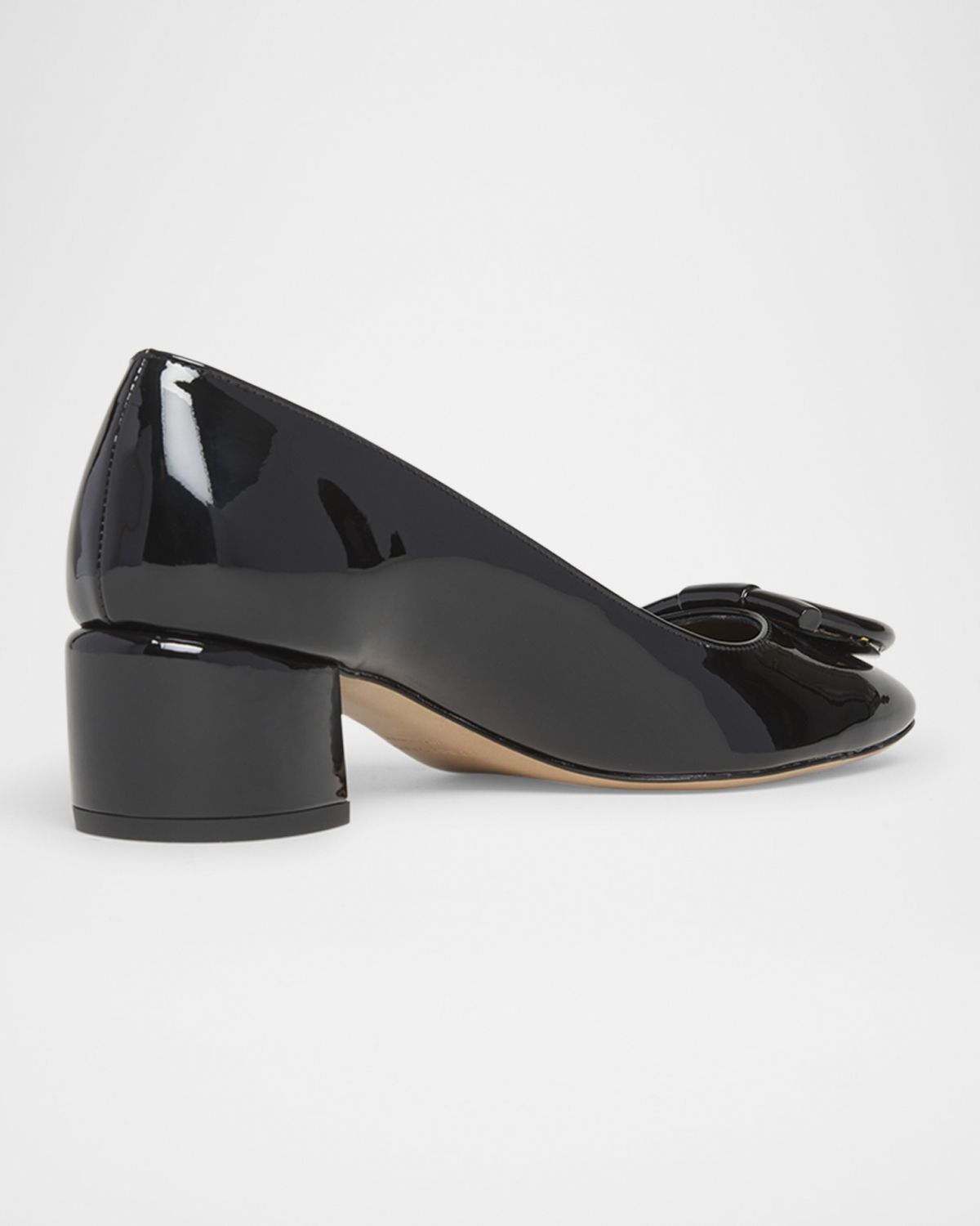 Ferragamo Mara Patent Gancini Block-Heel Pumps