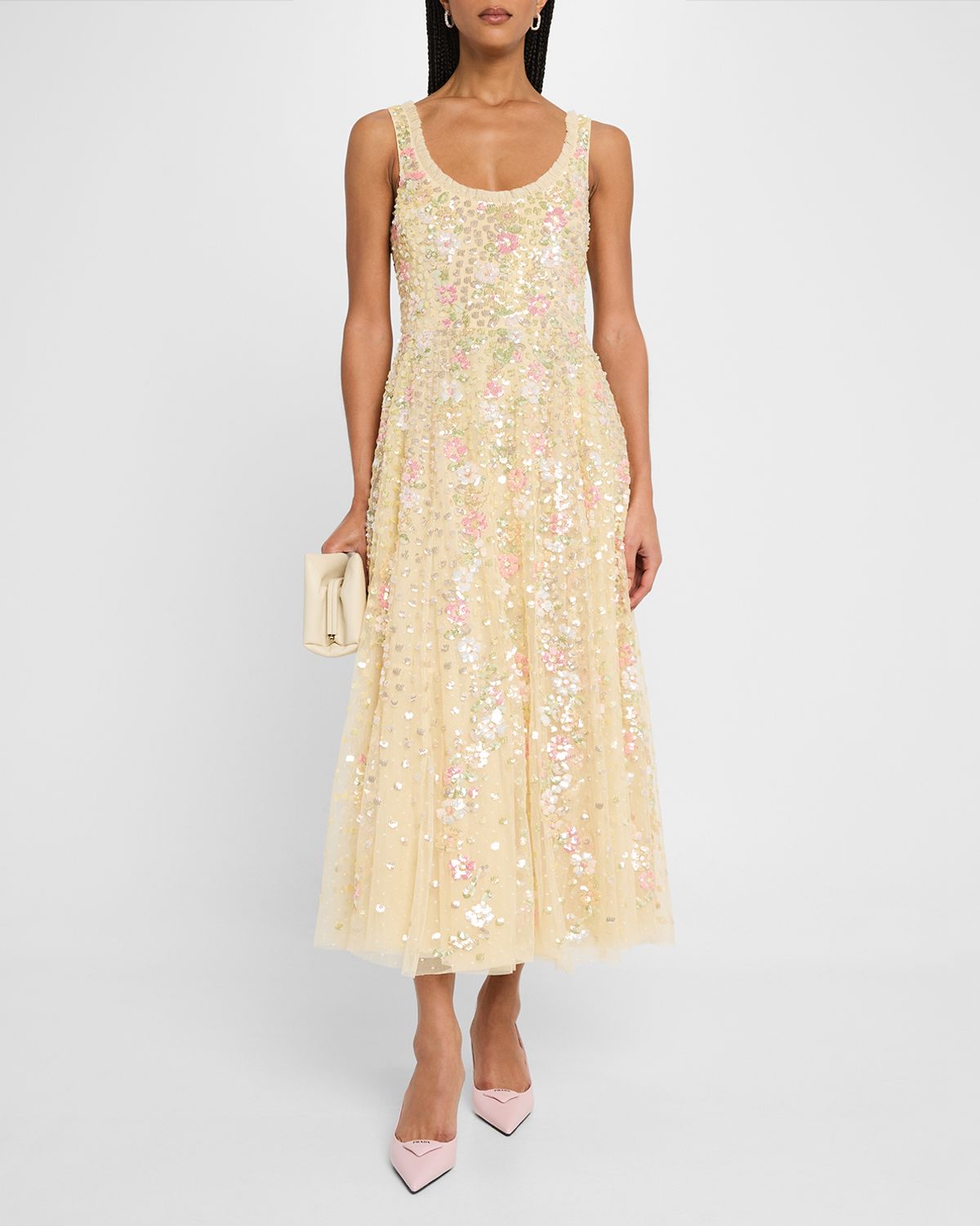 Needle & Thread Confetti Floral Sequin Ballerina Maxi Dress