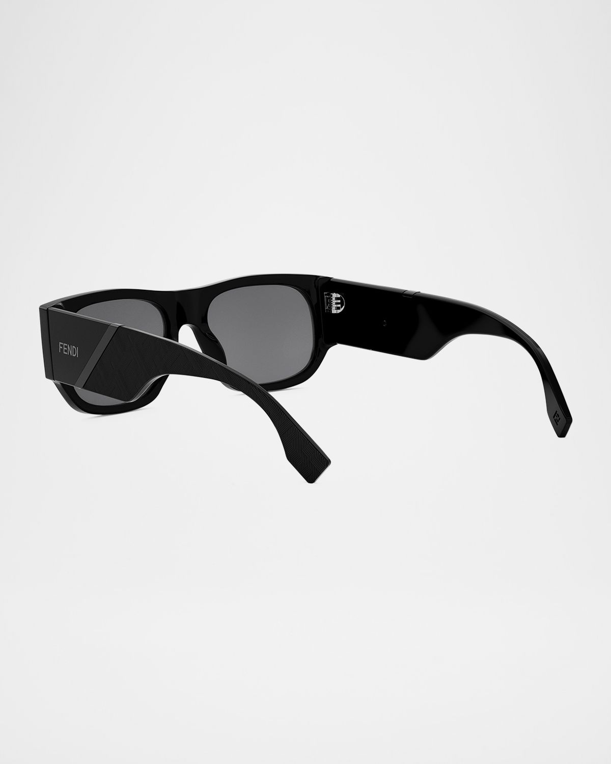 Fendi Men 's  Diagonal Acetate Rectangle Sunglasses