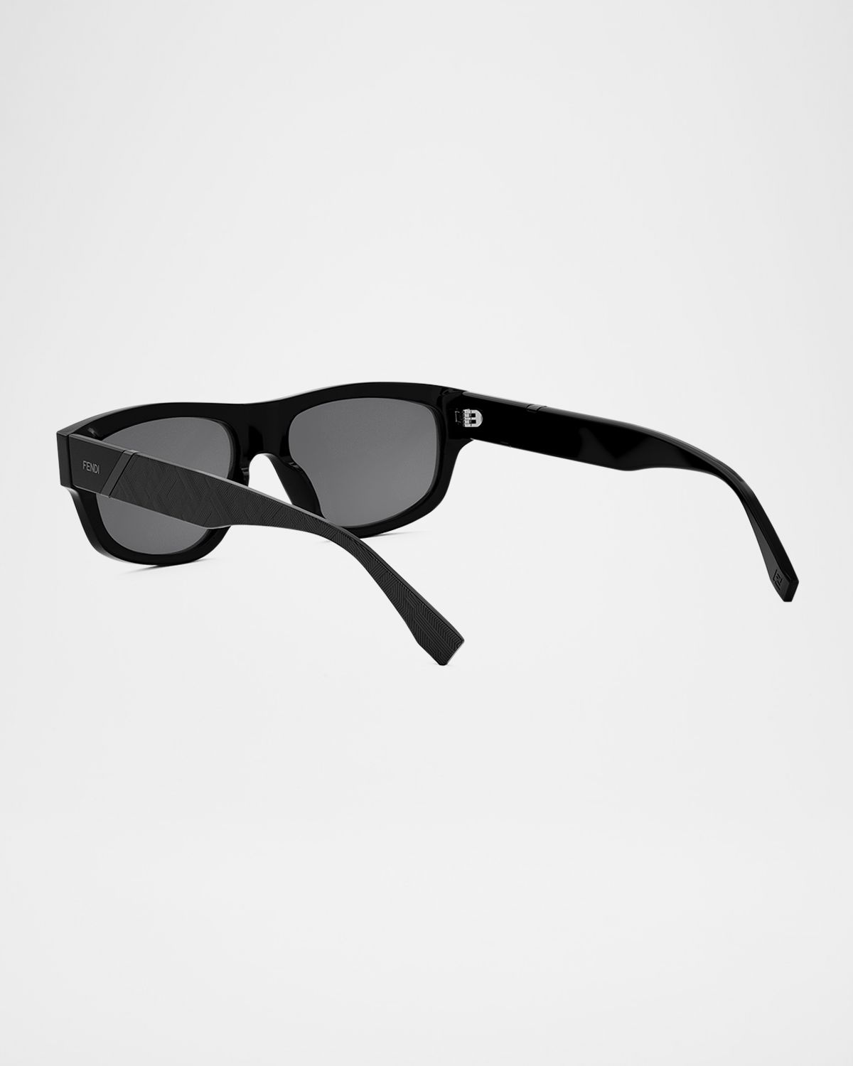 Fendi Men 's  Diagonal Acetate Rectangle Sunglasses