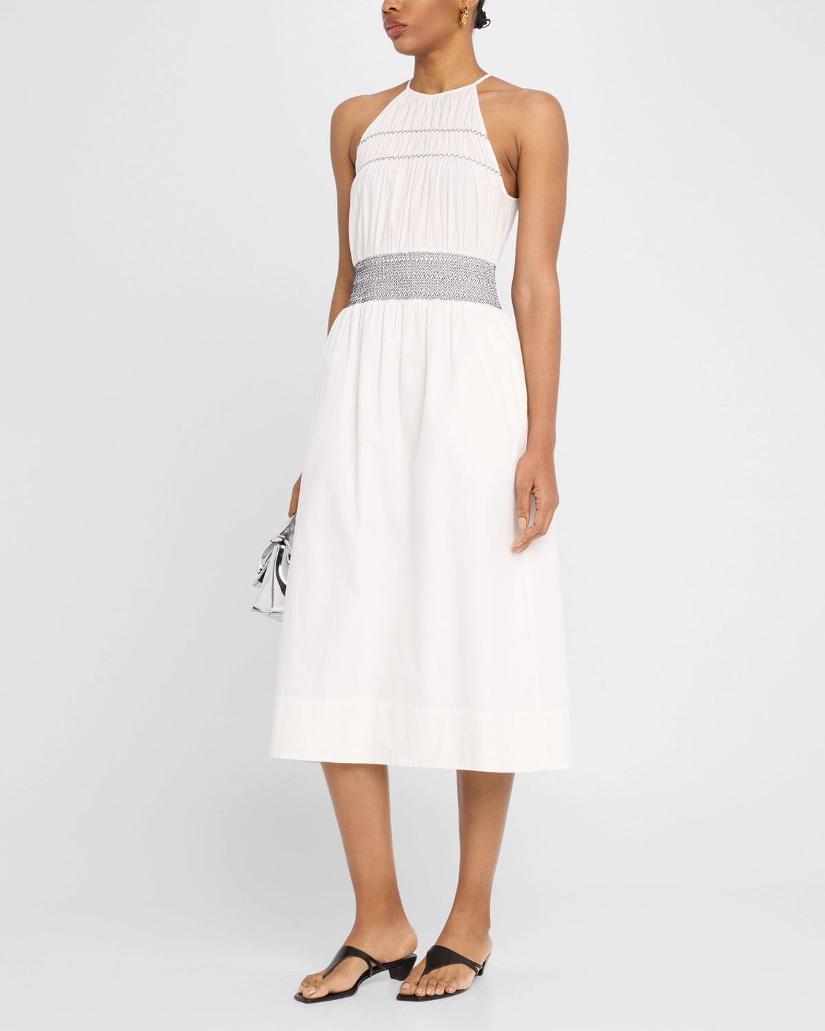 Ramy Brook Melanie High-Neck Midi Dress