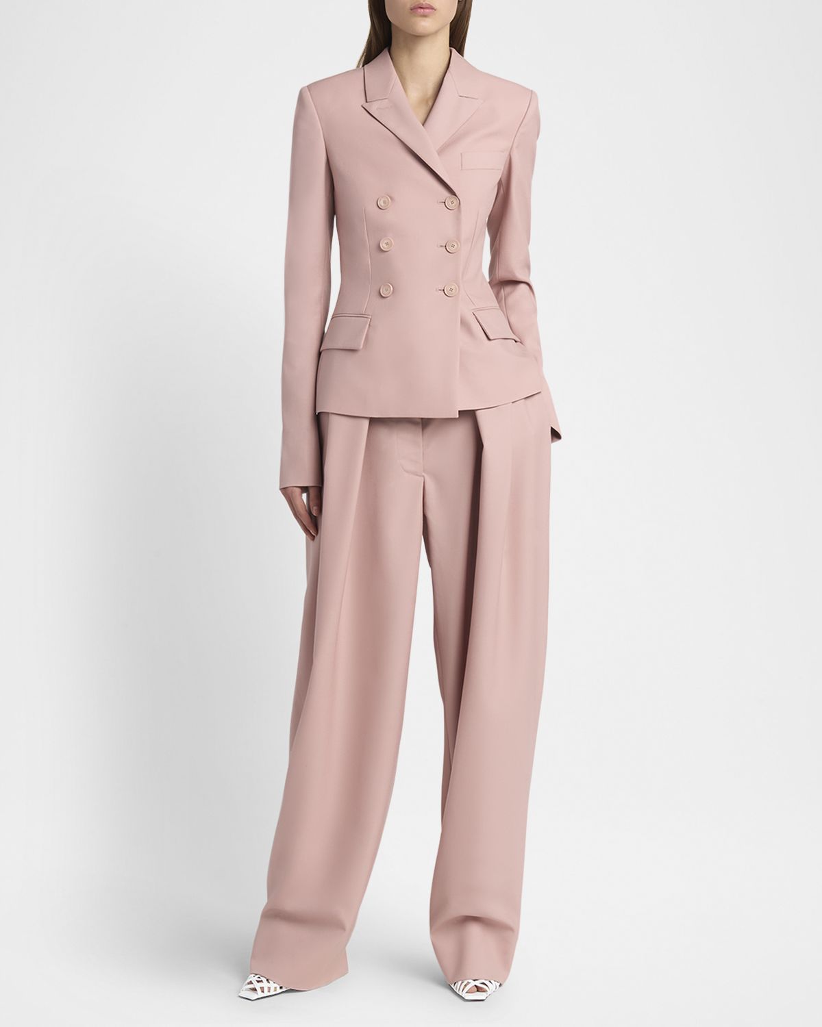 Stella McCartney Pleated Wide-Leg Canvas Balloon Trousers