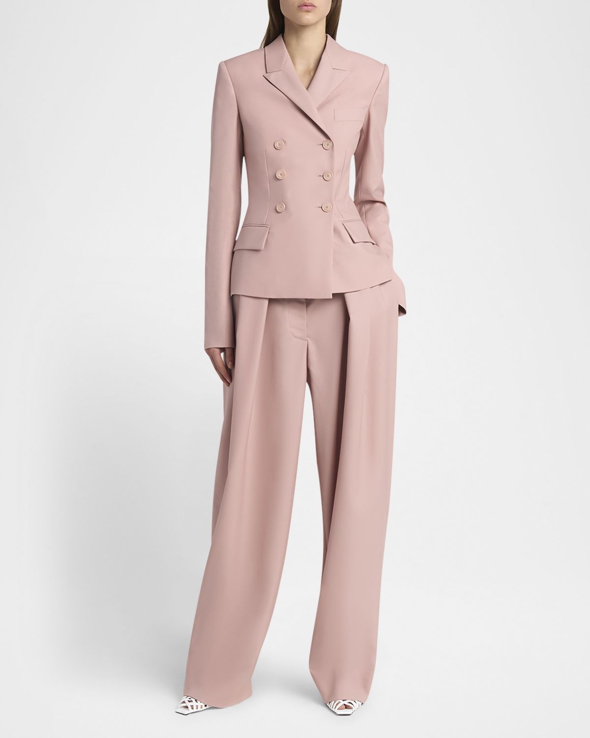 Stella McCartney Canvas Tailoring Double-Breasted Fitted Jacket