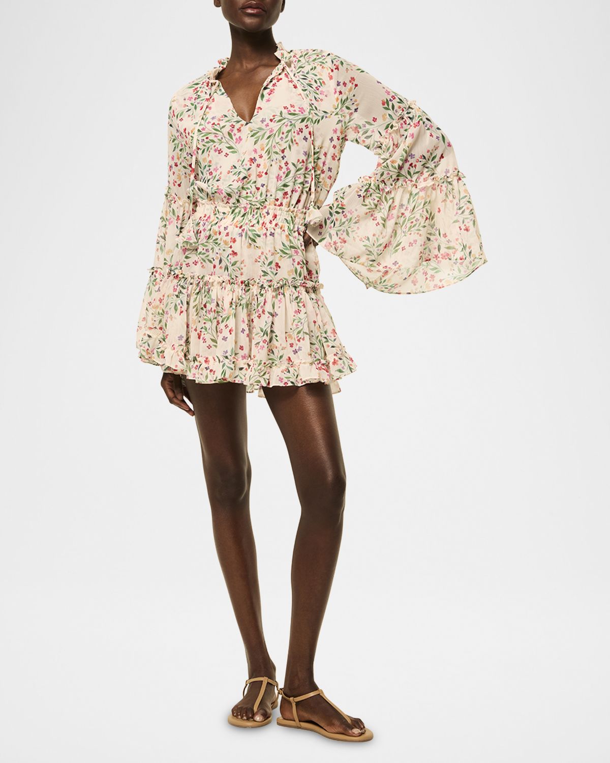 MISA Los Angeles Leeva Chiffon Mini Dress