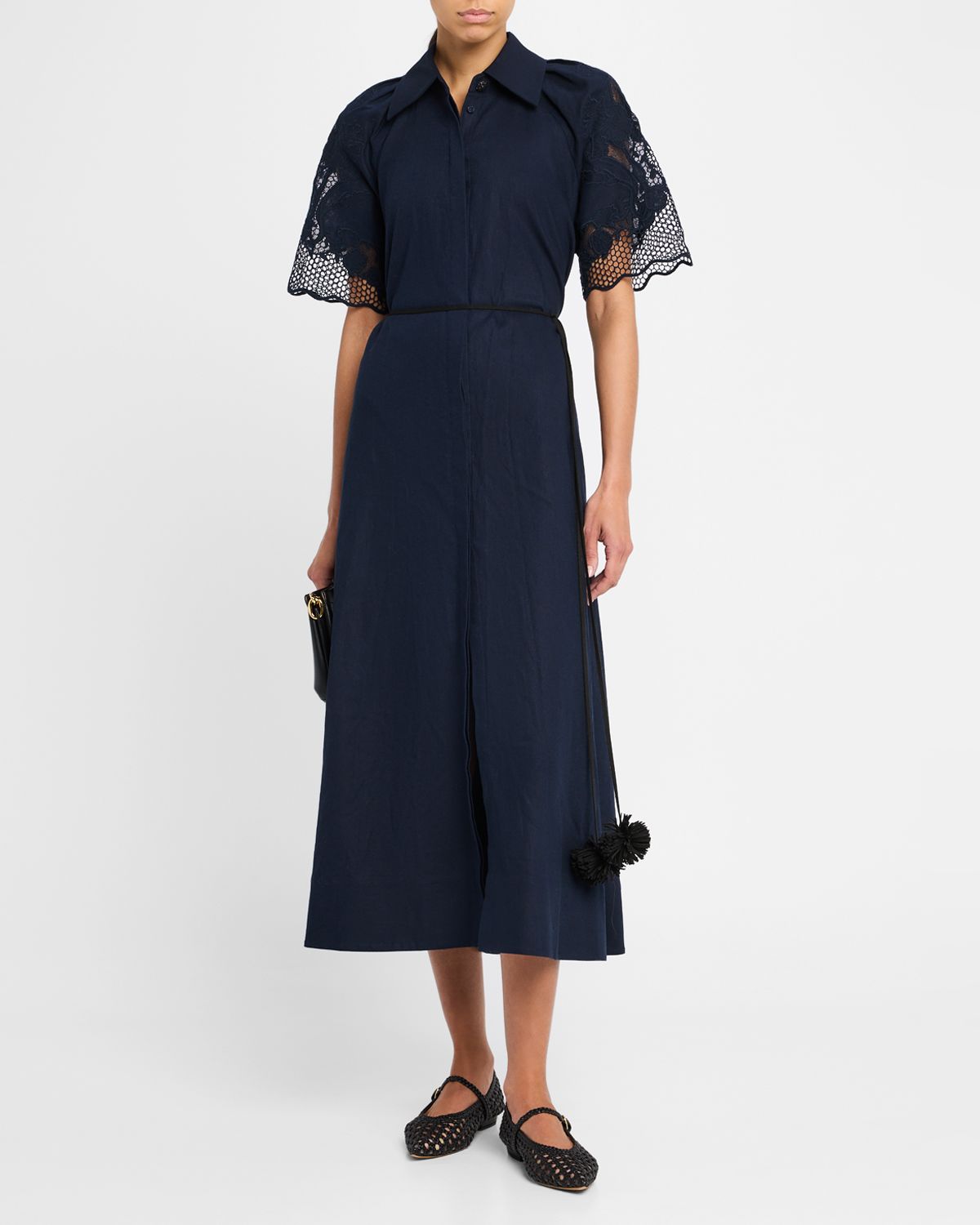 CLEA Florentina Linen-Cotton Midi Shirtdress