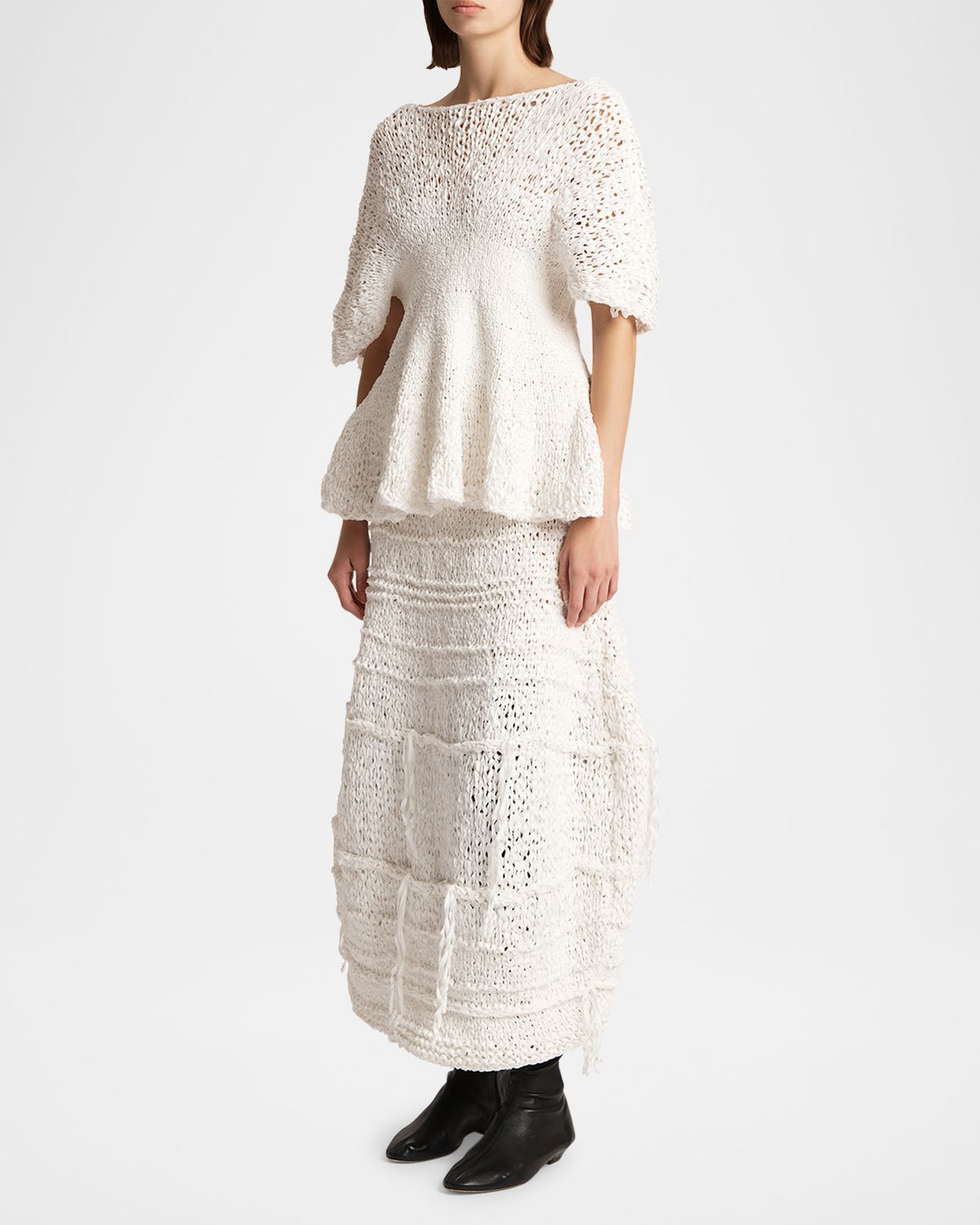 Khaite Inna Knit Cotton-Blend Maxi Skirt