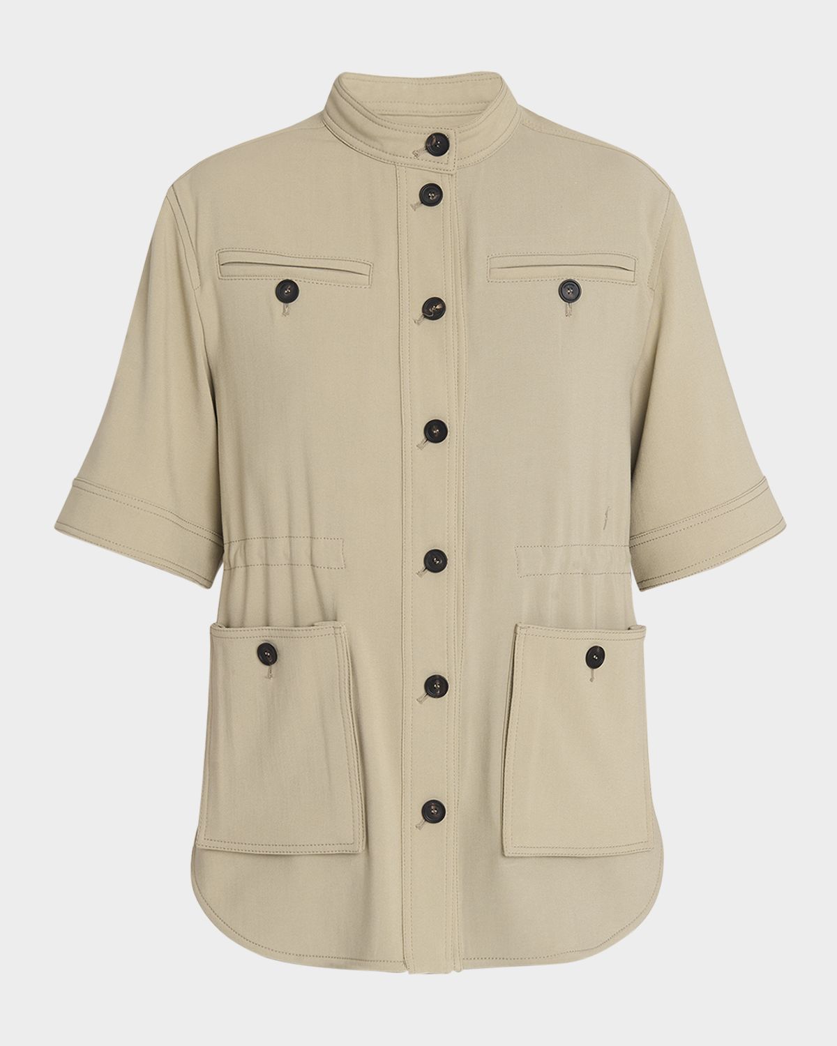 Ferragamo Short-Sleeve Crepe Cotton Jacket