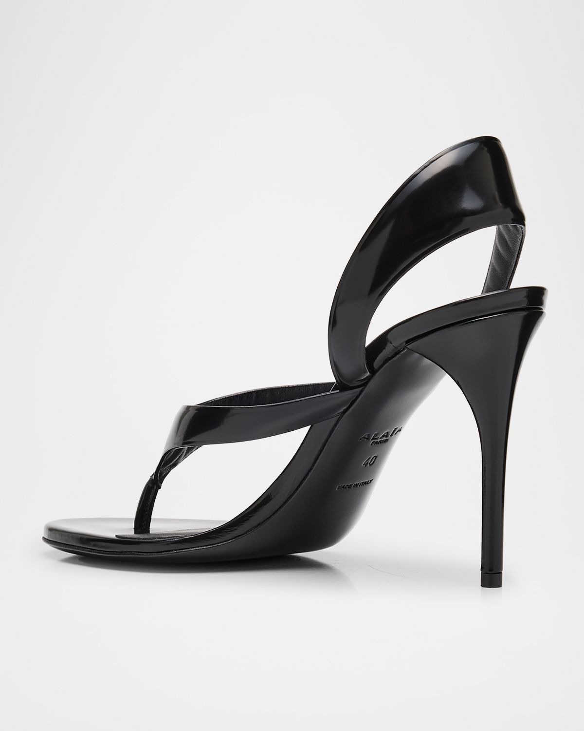ALAIA Leather Thong Slingback Sandals