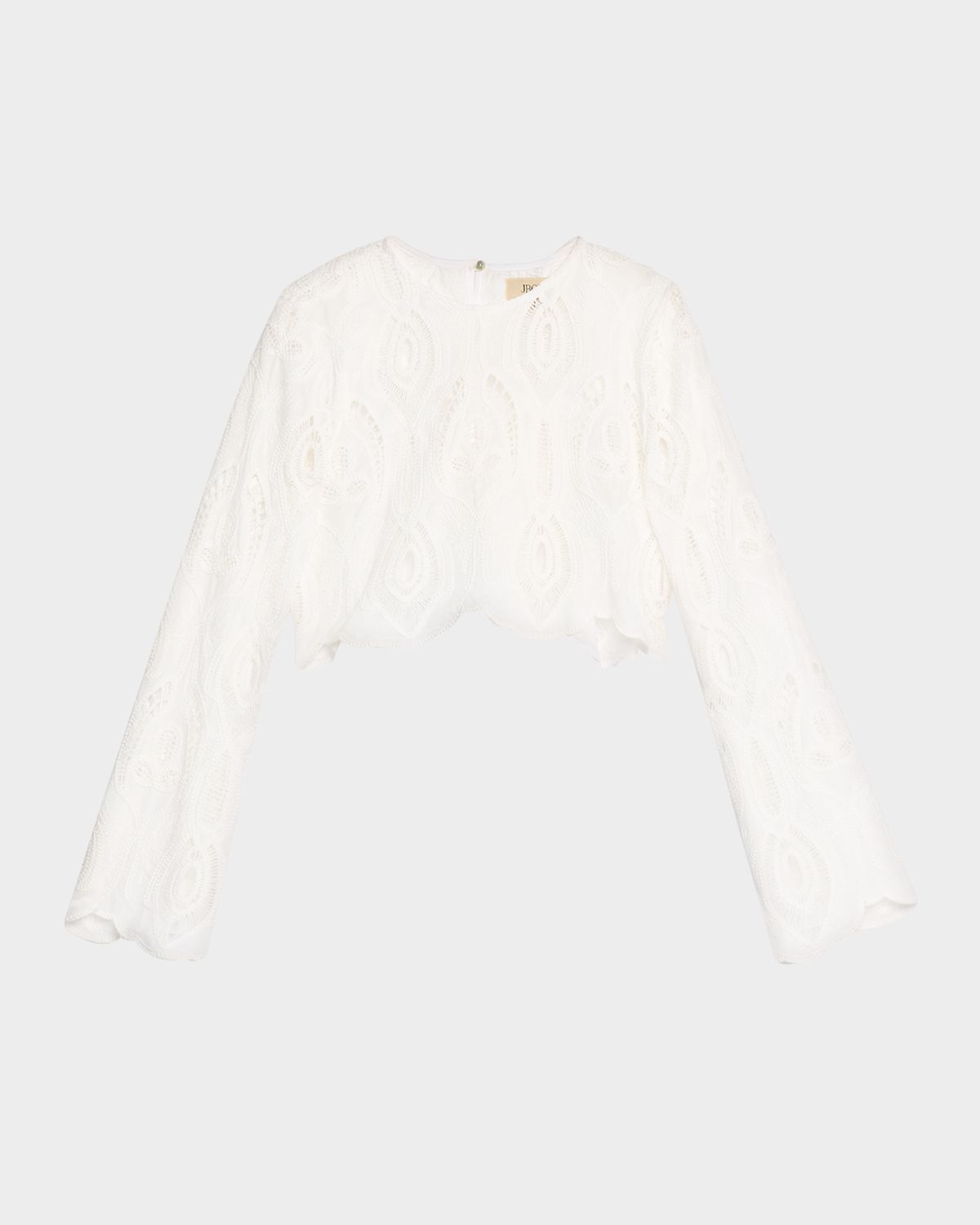 JBQ Karli Eyelet-Embroidered Crop Top
