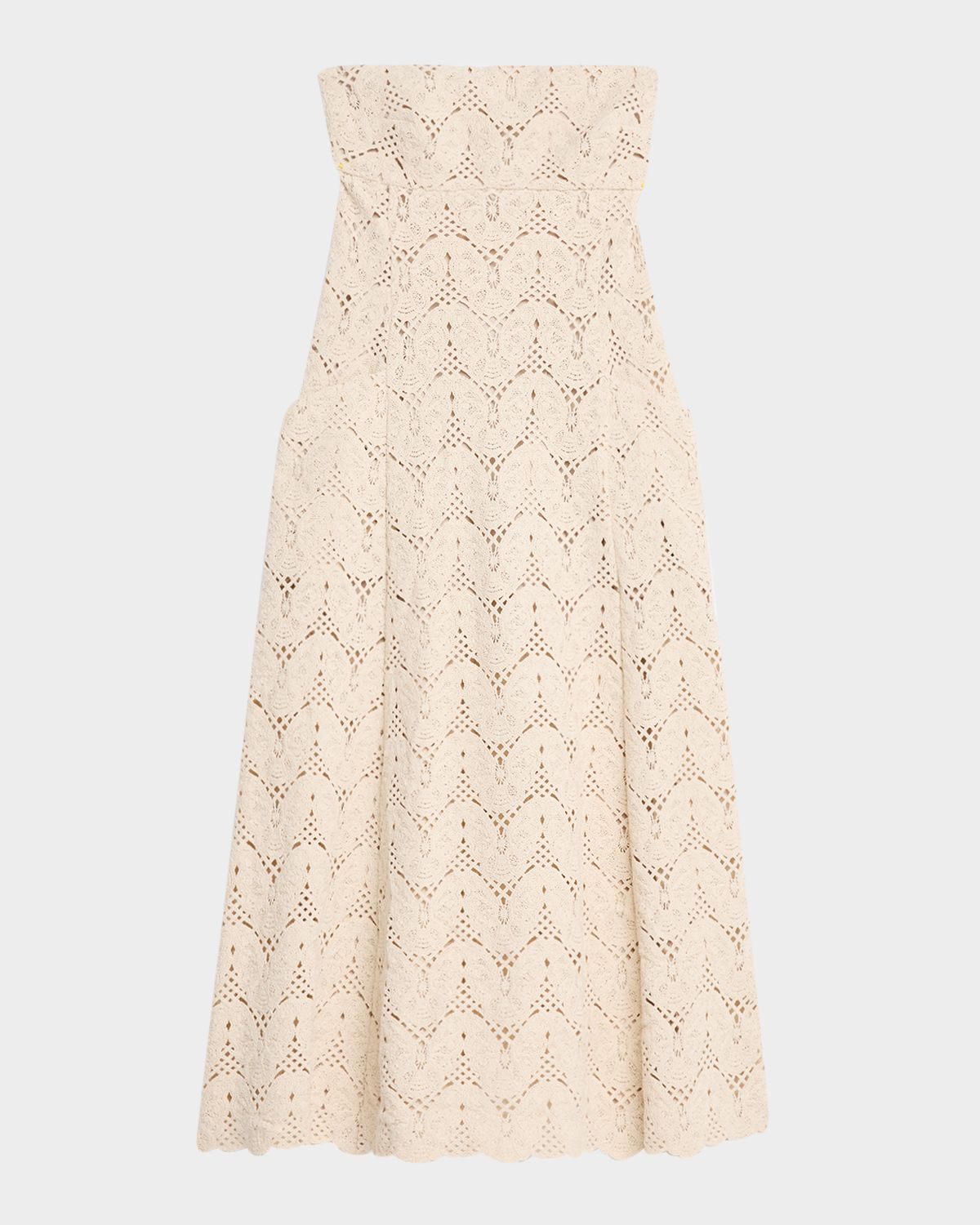 JBQ Alegra Open-Knit Strapless Maxi Dress