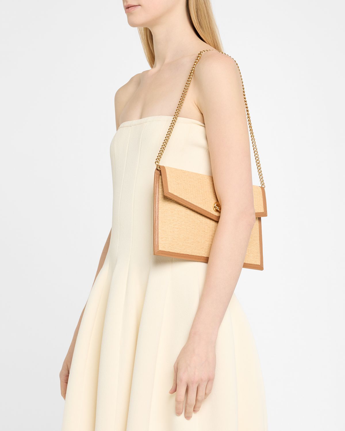 MICHELLE WILHITE Brick Envelope Woven Clutch Bag