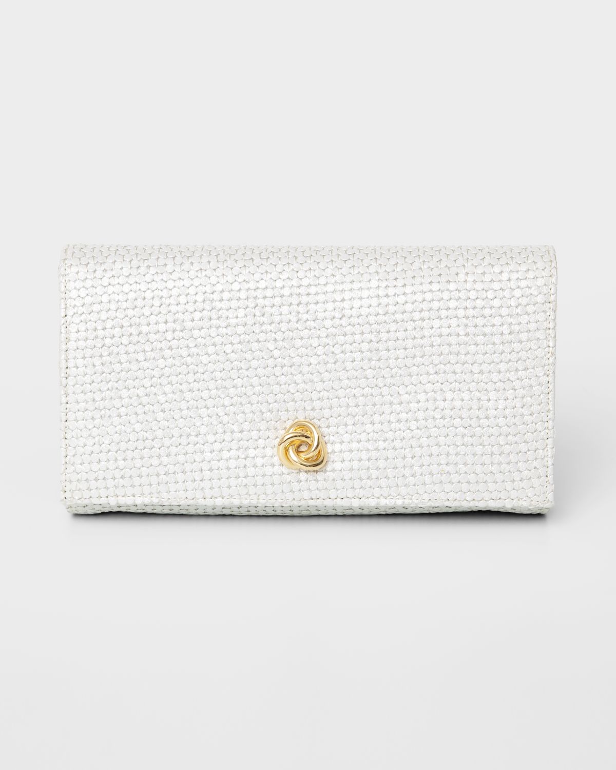 MICHELLE WILHITE Olivia Flap Woven Clutch Bag
