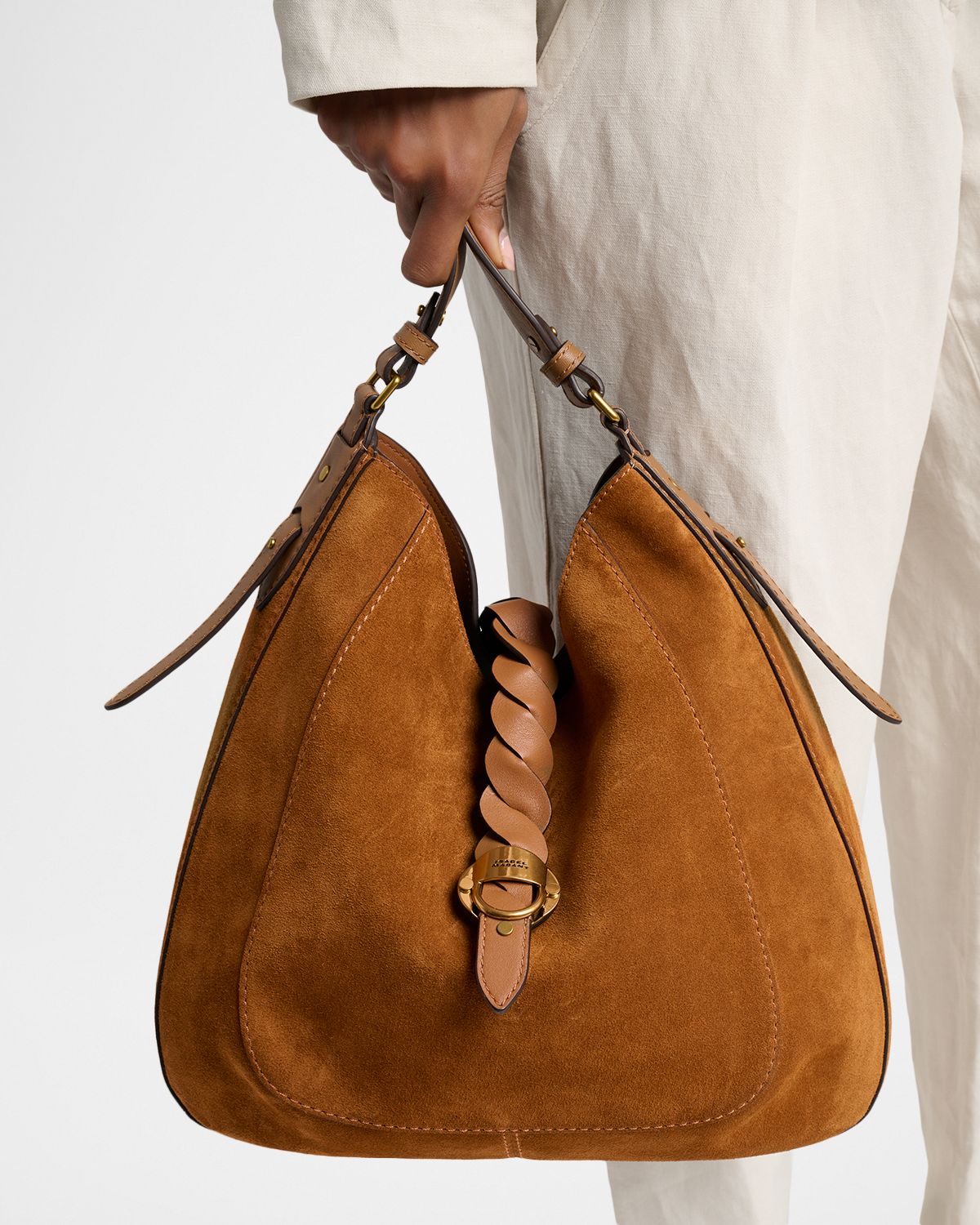 Isabel Marant Altay Woven Suede Hobo Bag