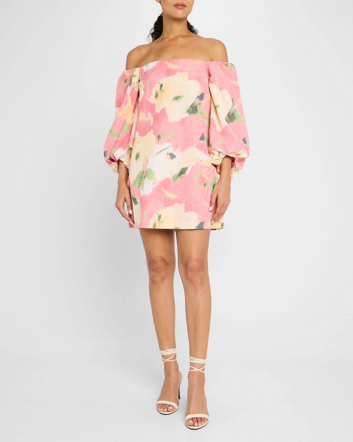 Tanya Taylor Ashley Printed Off-The-Shoulder Dress