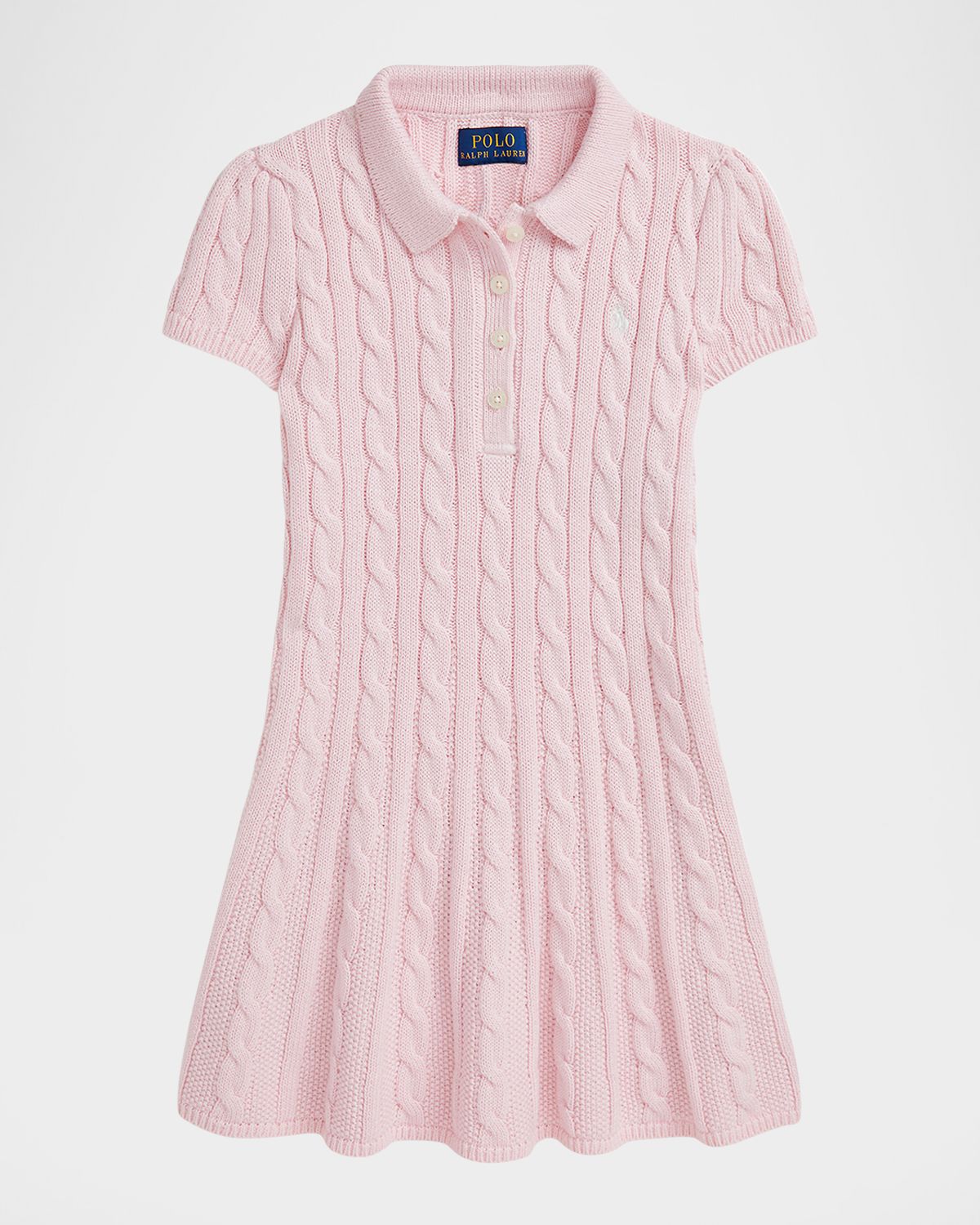 Ralph Lauren Little Girl 's & Girl 's Cable-Knit Cotton Polo Sweater Dress | Thumbnail 5 Ralph Lauren Little Girl 's & Girl 's Cable-Knit Cotton Polo Sweater Dress | Thumbnail 5