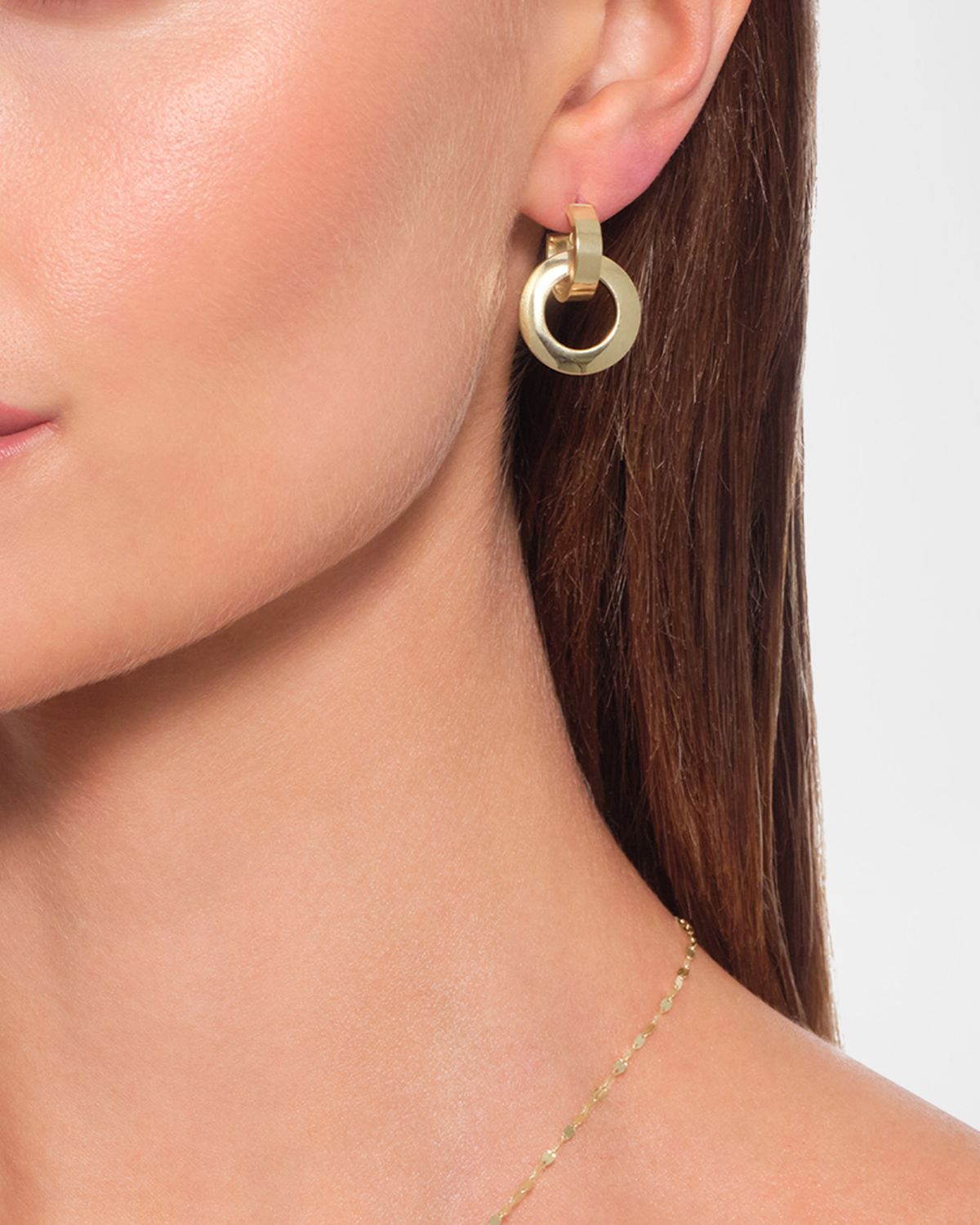 LANA 14K Yellow Gold Small Moveable Loop Hoop Earrings