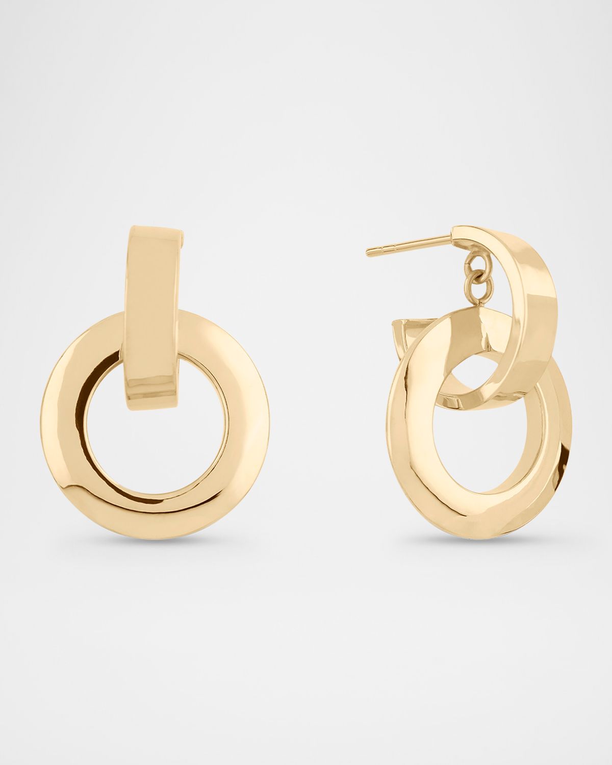 LANA 14K Yellow Gold Small Moveable Loop Hoop Earrings