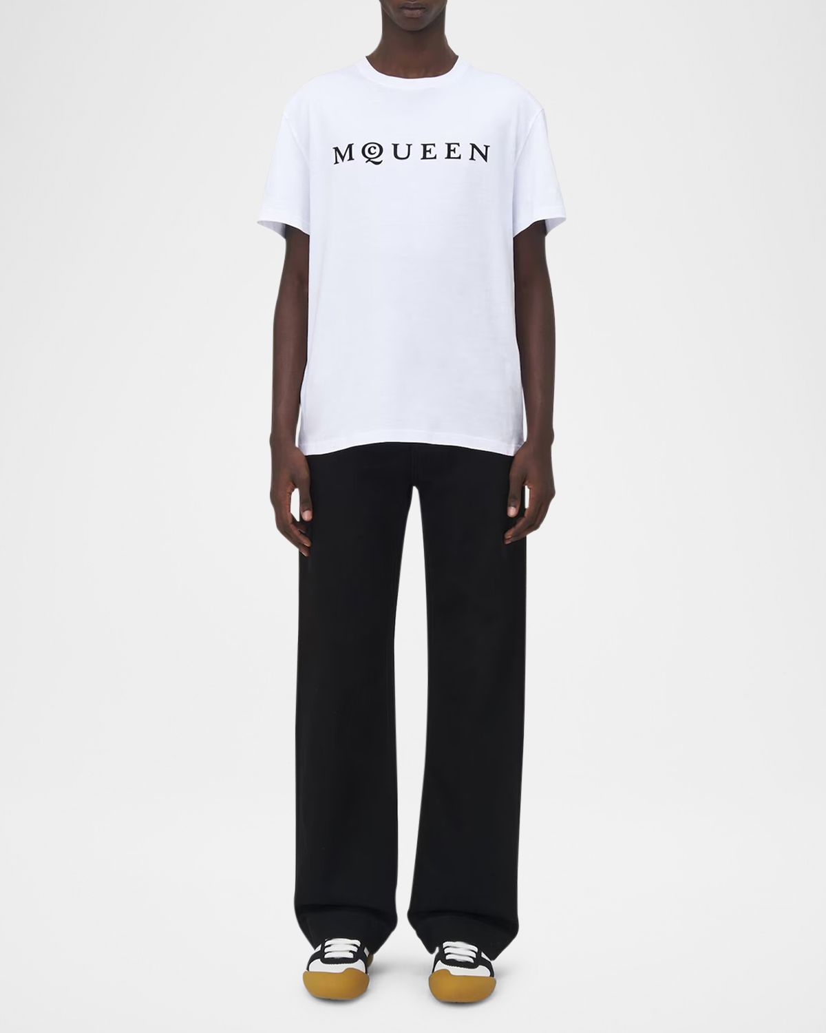McQueen Men 's Flocked Logo T-Shirt