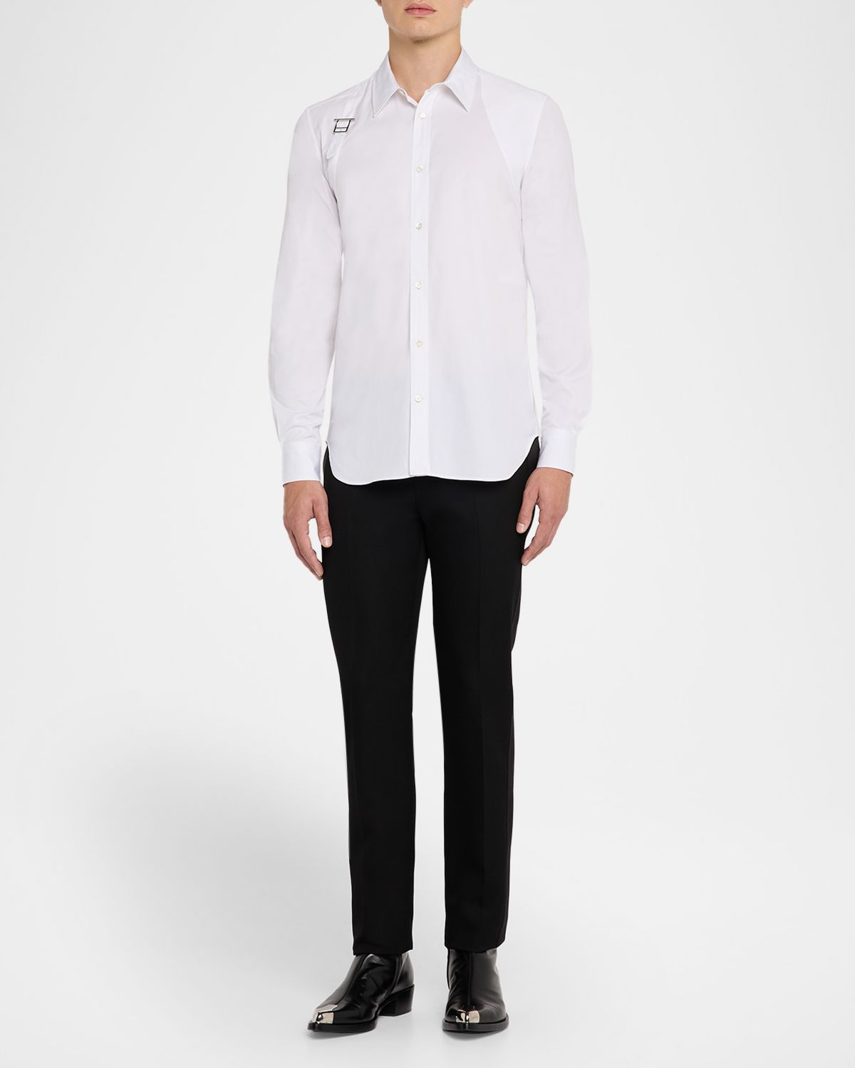 McQueen Men 's Harness Sport Shirt with Strap
