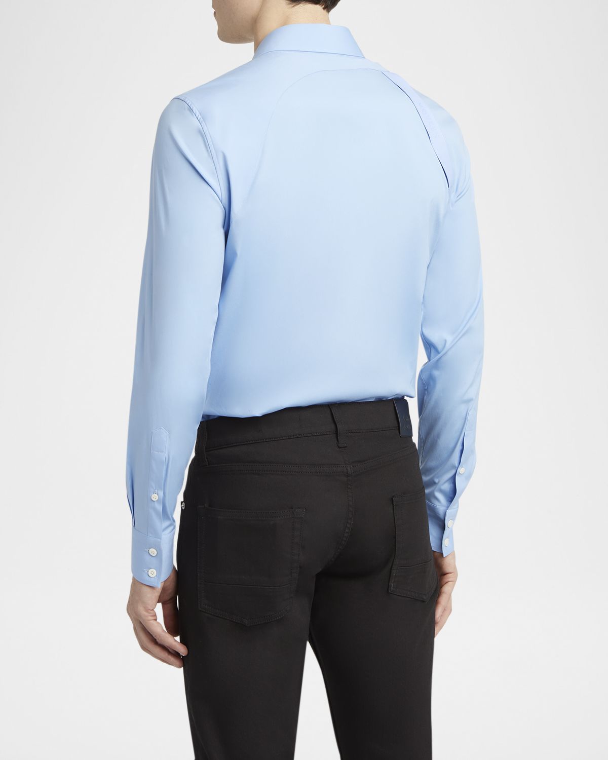 McQueen Men 's Logo-Tape Harness Dress Shirt