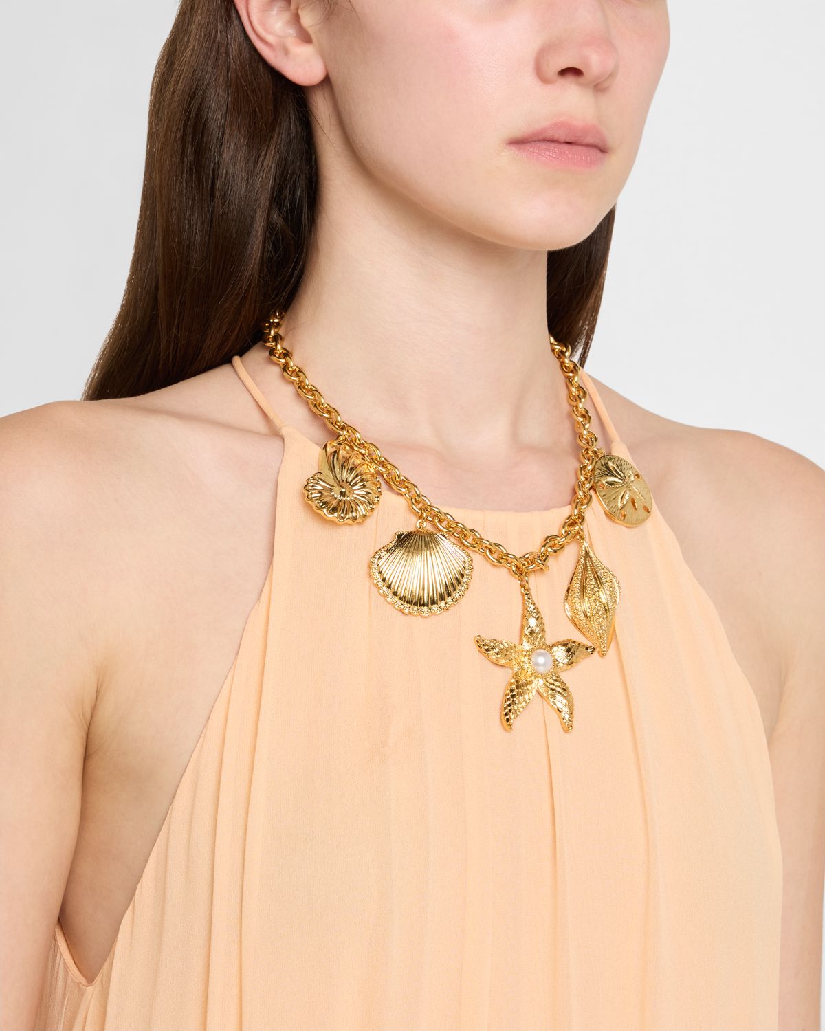 Kenneth Jay Lane Starfish and Seashell Charm Necklace