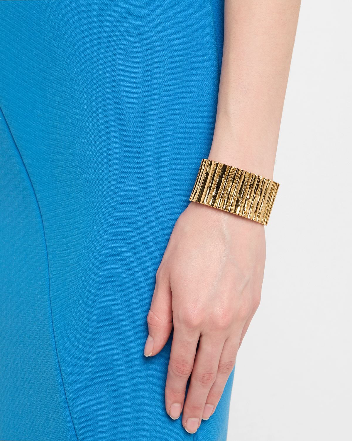 Kenneth Jay Lane Wide Ribbed Cuff Bracelet