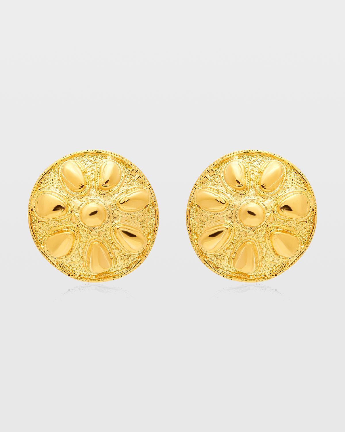 Kenneth Jay Lane Sand Dollar Clip-On Earrings