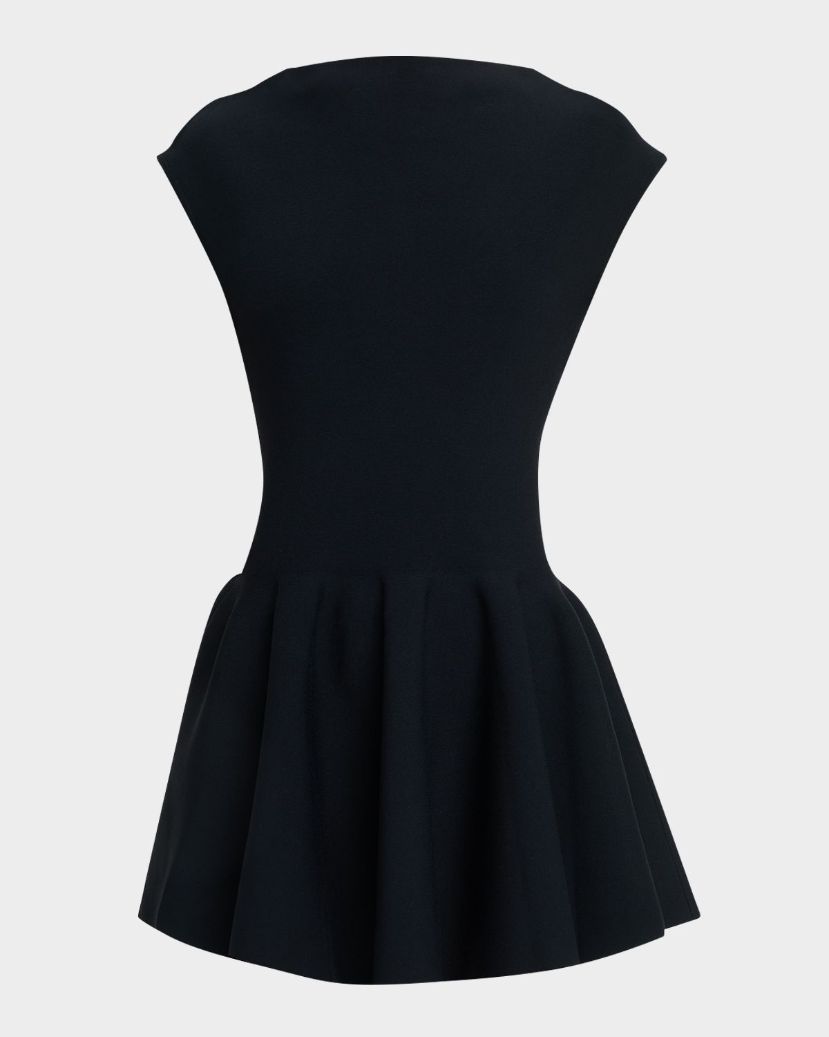 ALAIA High-Neck Cap-Sleeve Mini Skater Dress