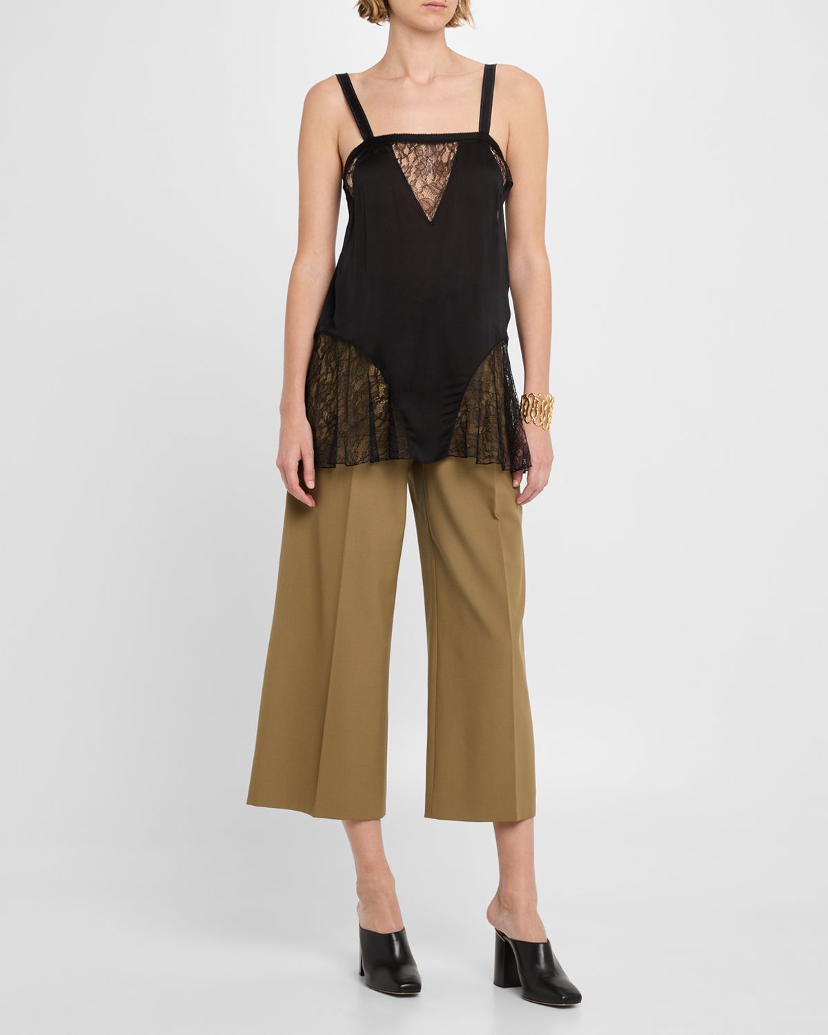 Chloe Lace-Inset Silk Cami