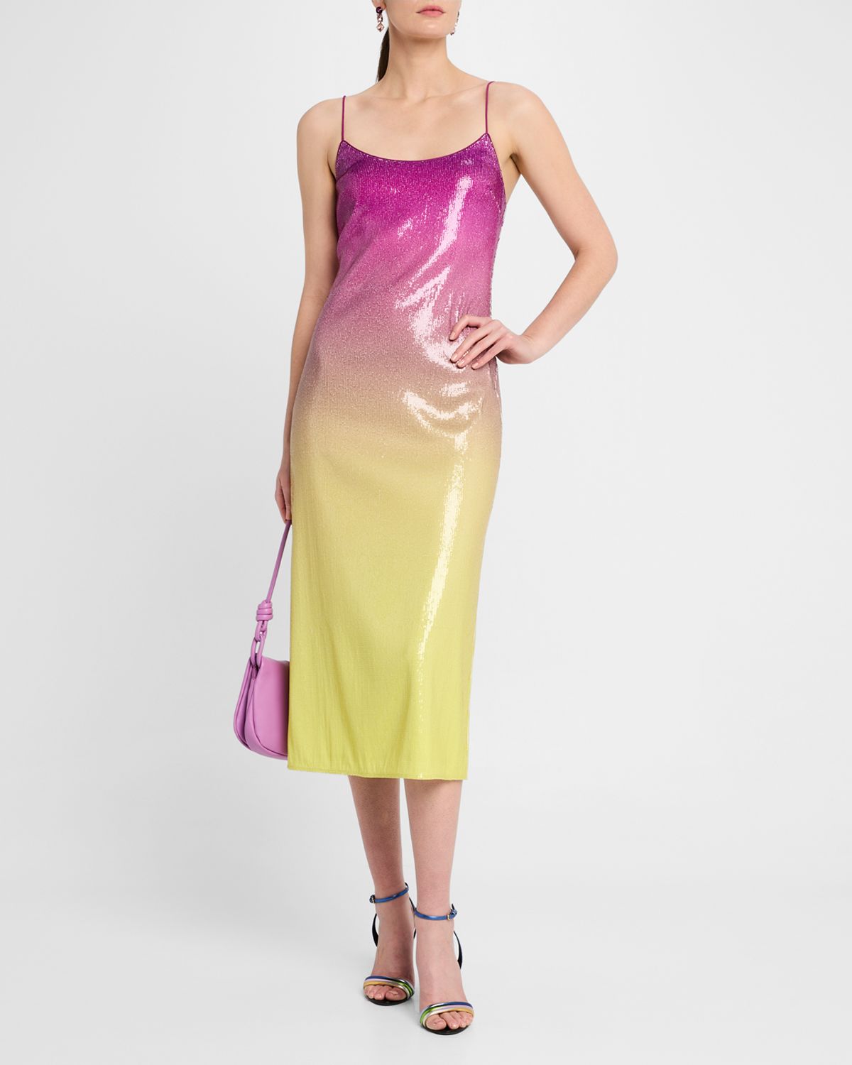 Diane von Furstenberg Alessa Sleeveless Ombre Sequin Midi Dress