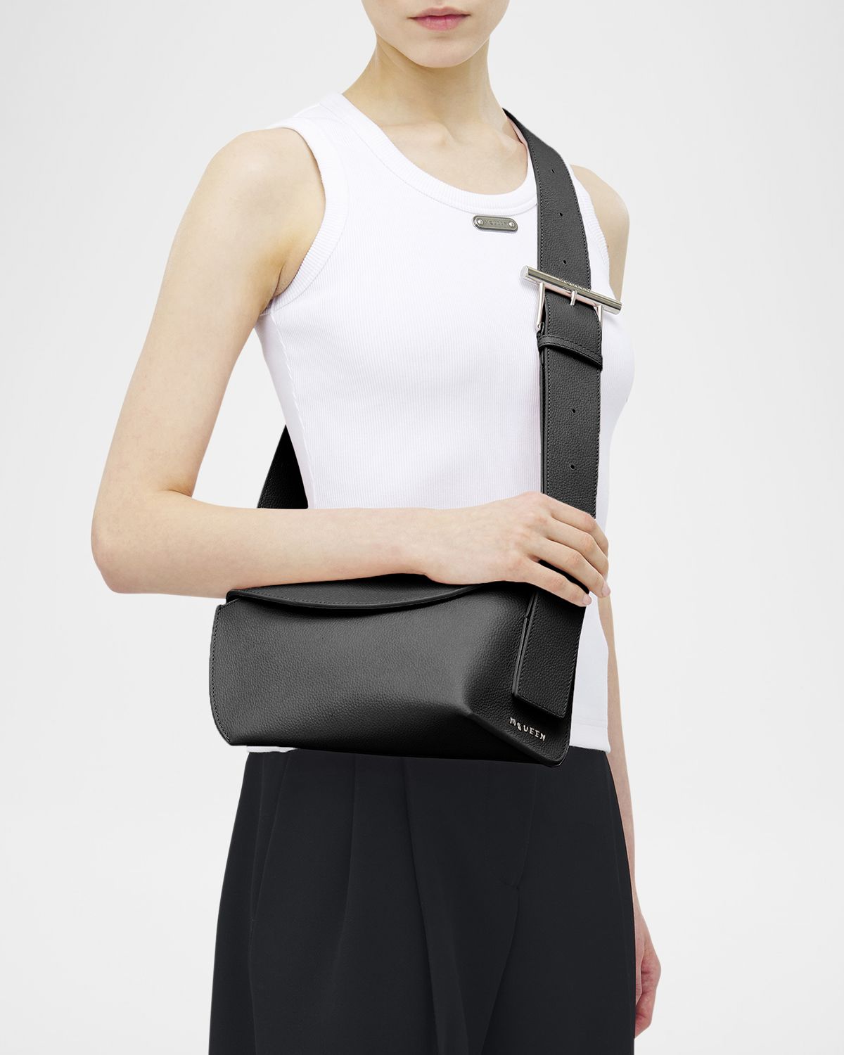 McQueen Sling Leather Crossbody Bag