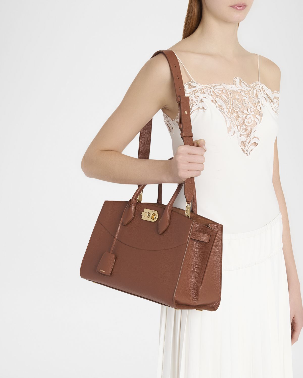 Ferragamo The New Studio Soft Leather Top-Handle Bag