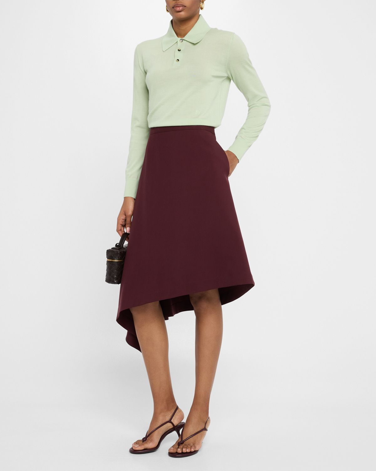 Bottega Veneta Long-Sleeve Fine Cashmere Polo Sweater