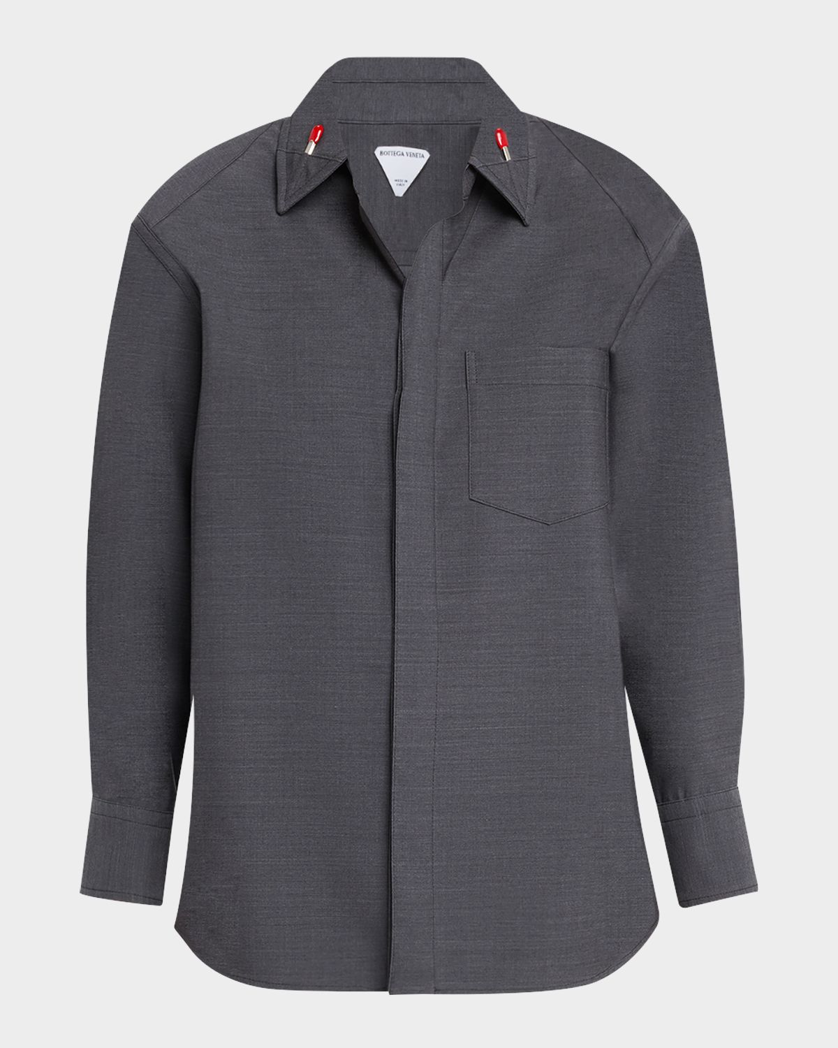 Bottega Veneta Matches-Collar Travel Light Wool Shirt | Thumbnail 6 Bottega Veneta Matches-Collar Travel Light Wool Shirt | Thumbnail 6