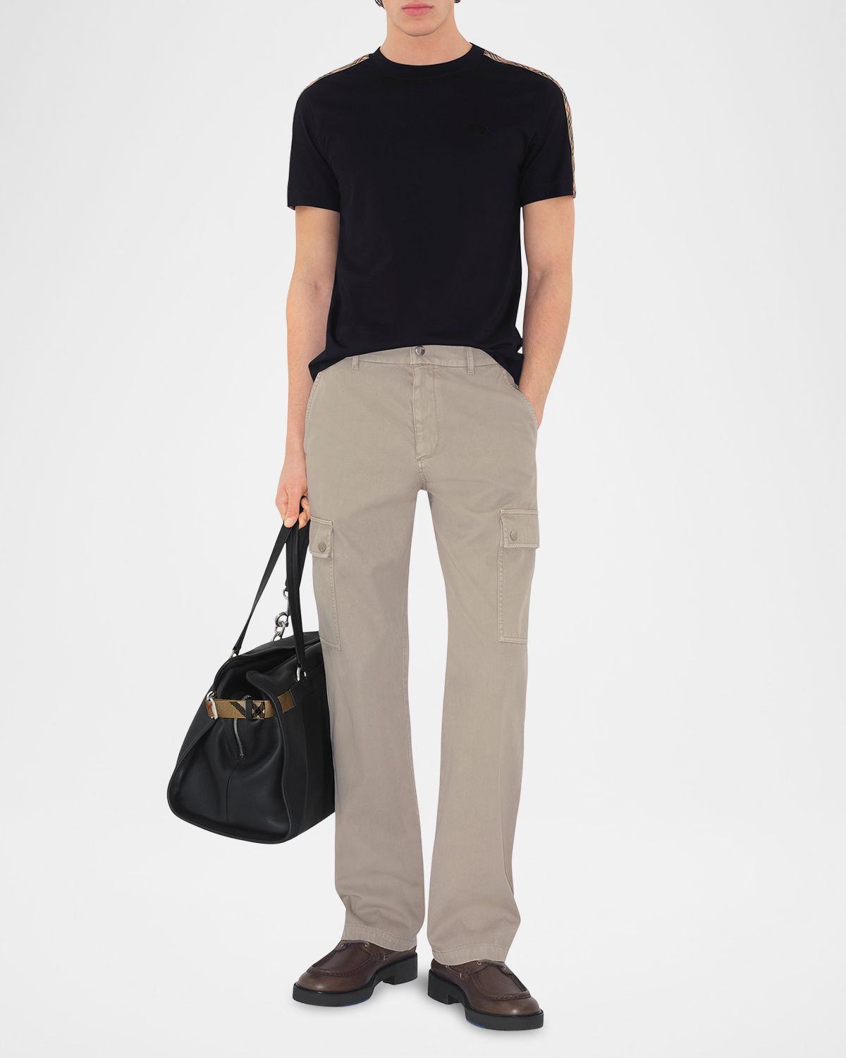 Burberry Men 's Check-Trim Cotton T-Shirt